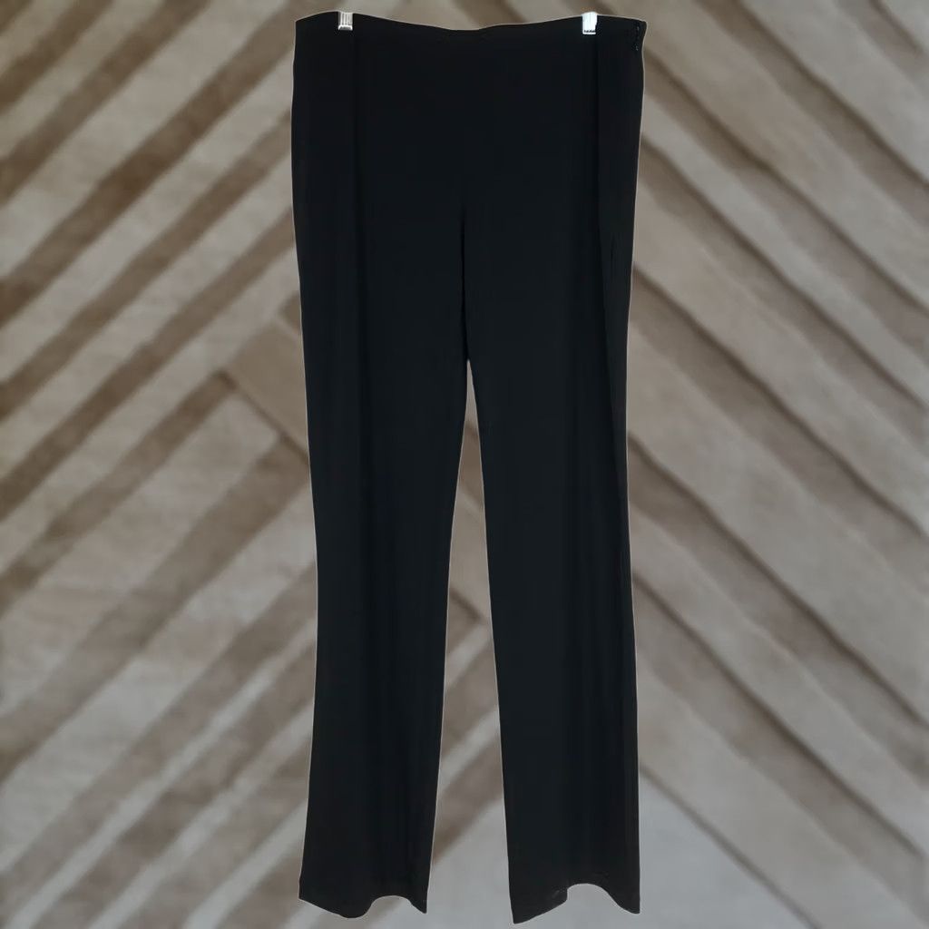 Tilley TILLEY Pants Men Large Black Elastic Waist Flat Front Polyester Blend PANTS Mens L Black Size US 33 - 1 Thumbnail