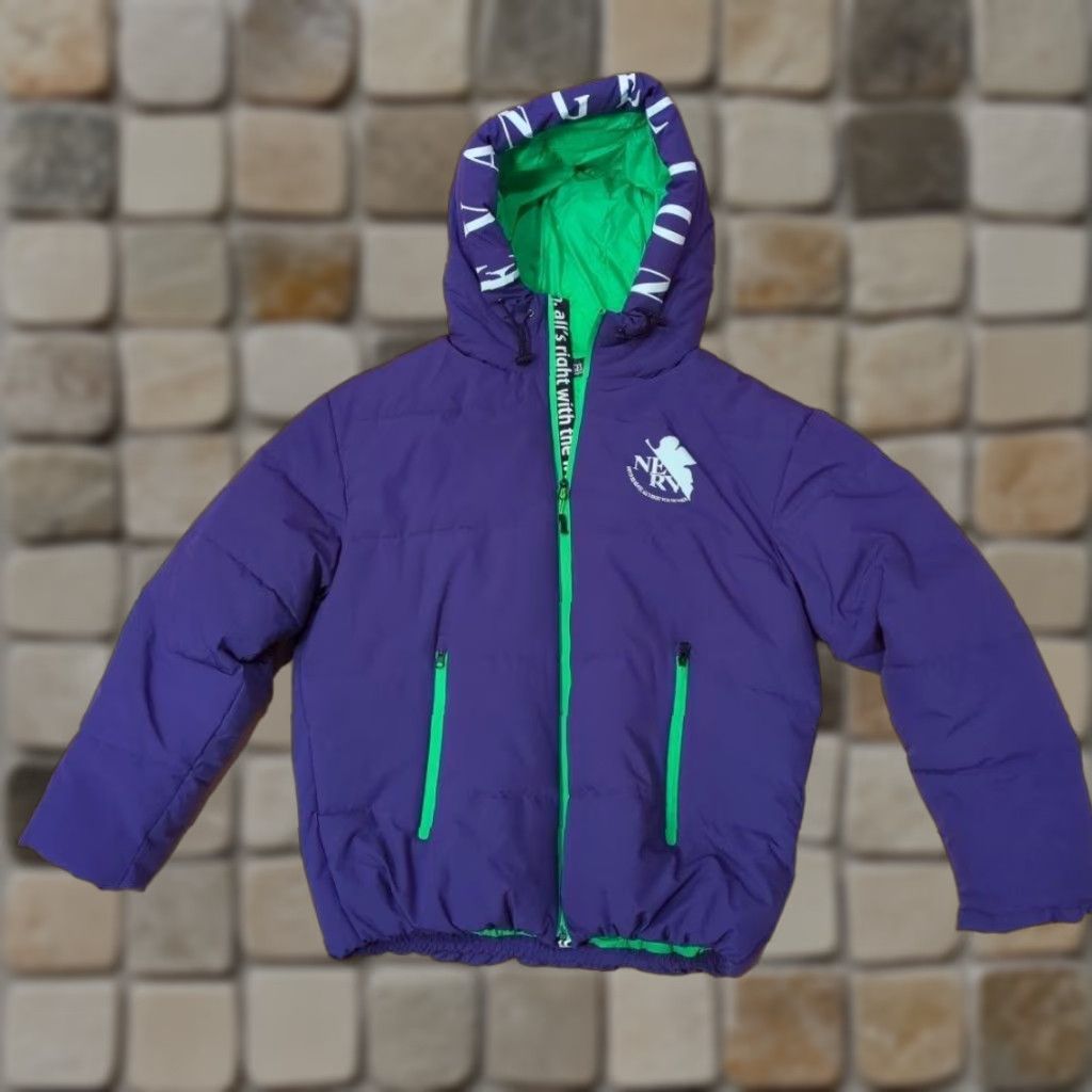 Vintage Evangelion Men Jacket Windbreaker Hooded L Purple XL Casual Anime EVA Unit 01 Shinji Ikari Discontinued Womens Mens? Size US XL / EU 56 / 4 - 1 Thumbnail