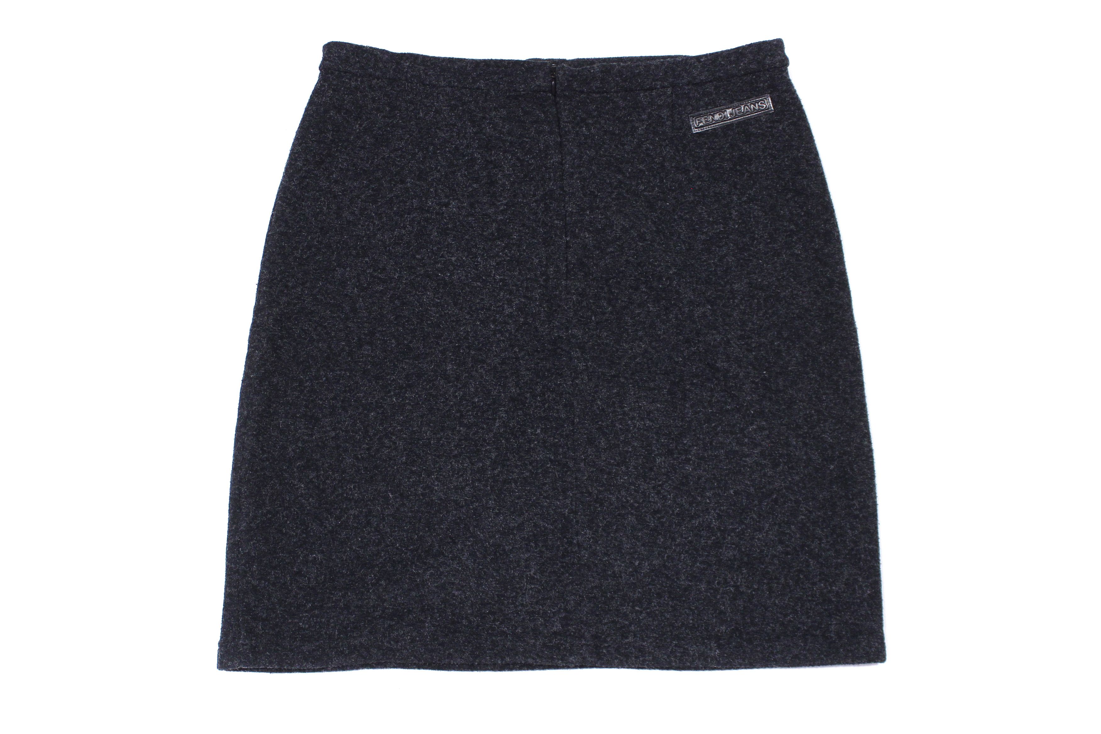 Fendi 90S Logo Skirt Vintage Size 34" / US 12 / IT 48 - 2 Thumbnail