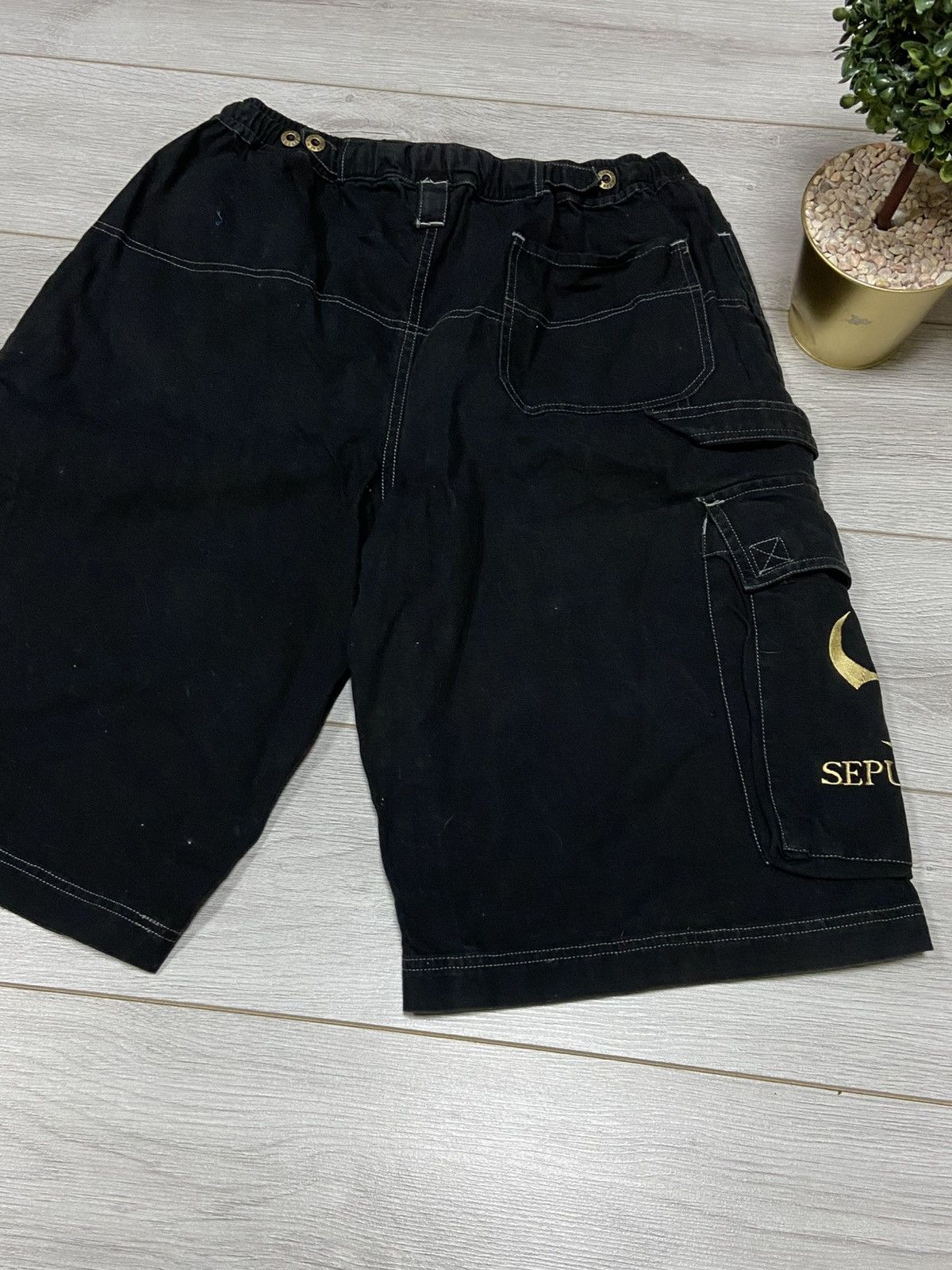 Vintage Sepultura BBC Blue grape company cargo shorts RARE Size US 36 / EU 52 - 11 Thumbnail