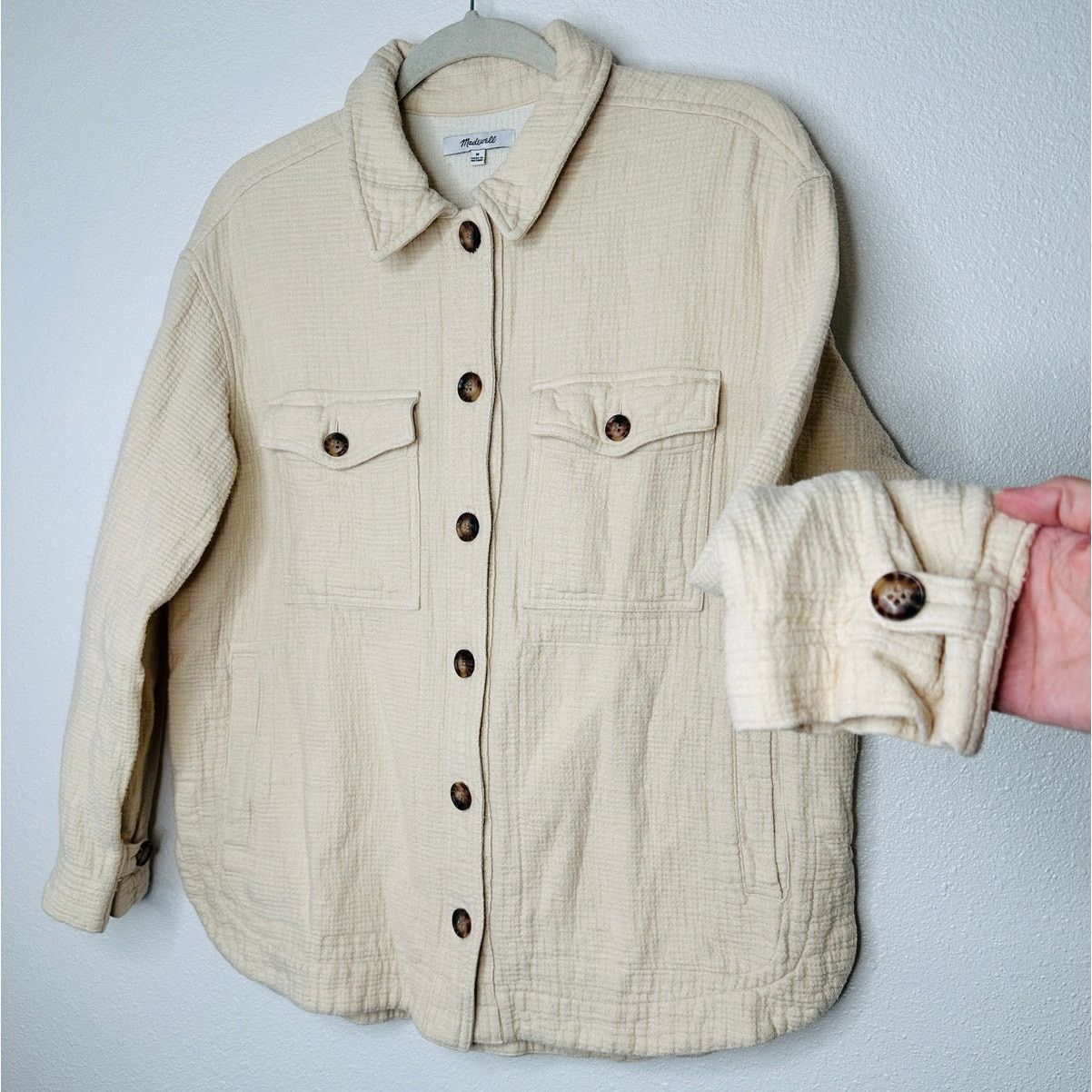Madewell Madewell Oatmeal Long Sleeve Button Shirt Jacket Medium Size M / US 6-8 / IT 42-44 - 1 Thumbnail