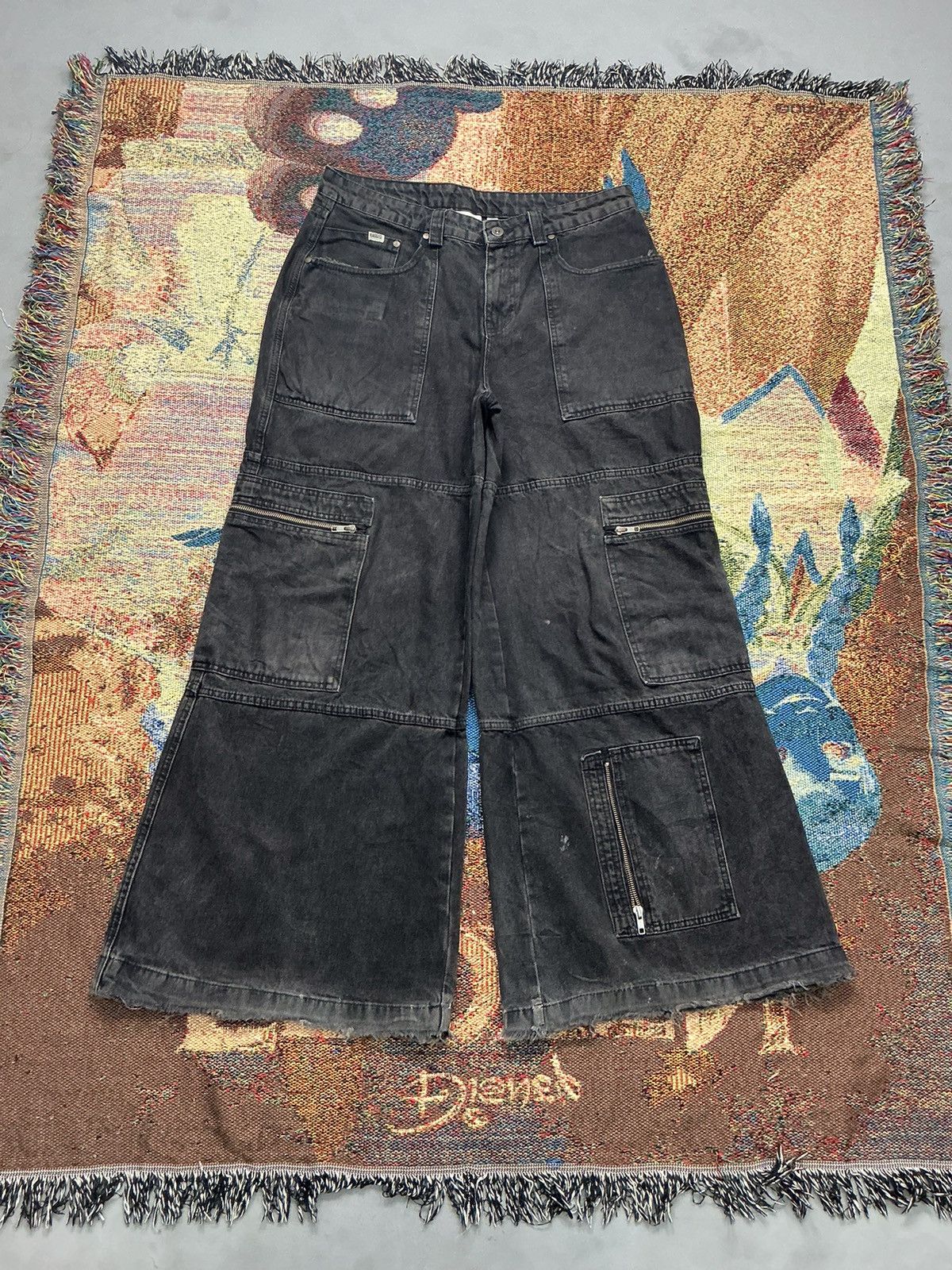 Other Vintage raggad big pocket zipper flared denim Size US 36 / EU 52 - 1 Thumbnail