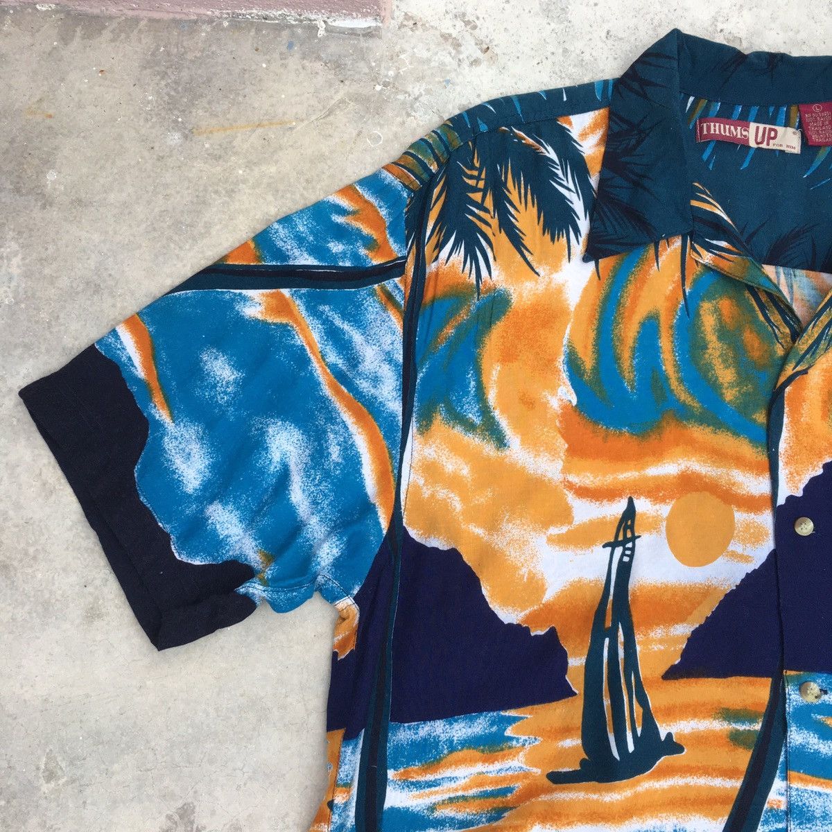 Vintage Vintage THUMS UP Natural Hawaiian Rayon Shirt Size US M / EU 48-50 / 2 - 4 Thumbnail