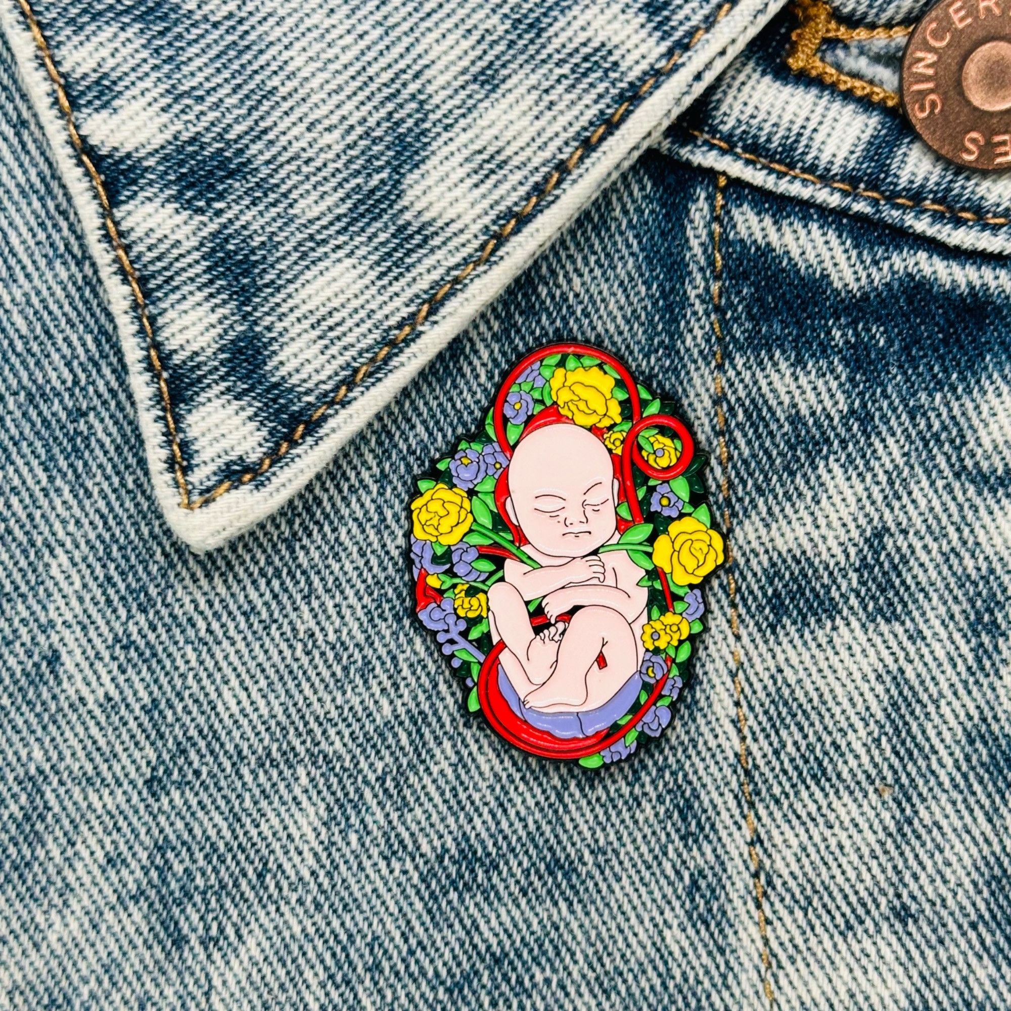 Other Pin Enamel Baby Womb Nurse Doctor Anatomy Enamel Pin Gift Br Size ONE SIZE - 1 Thumbnail