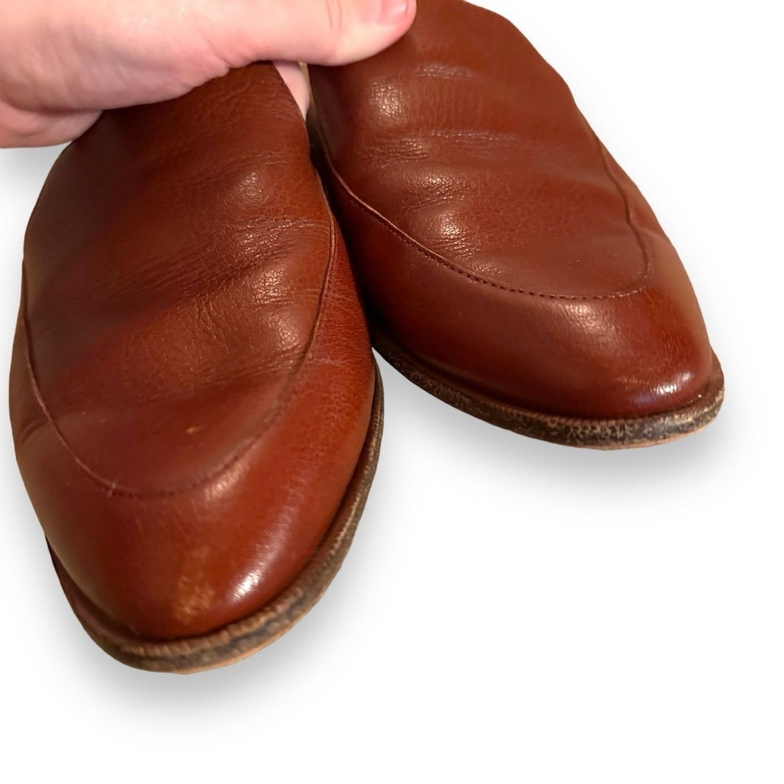 Madewell Madewell The Frances Leather Loafer Slip On Mules in Brown Size US 7.5 / IT 37.5 - 6 Thumbnail