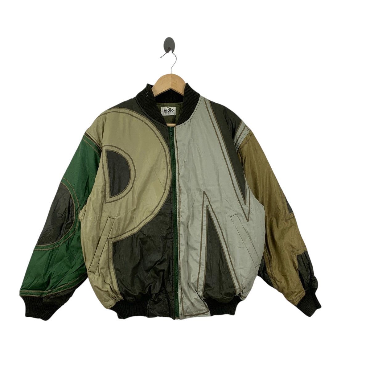 Vintage Vintage INDIO PIONEER PATCHWORK Over Print Bomber Jacket Size XXL / US 16-18 / IT 52-54 - 3 Thumbnail