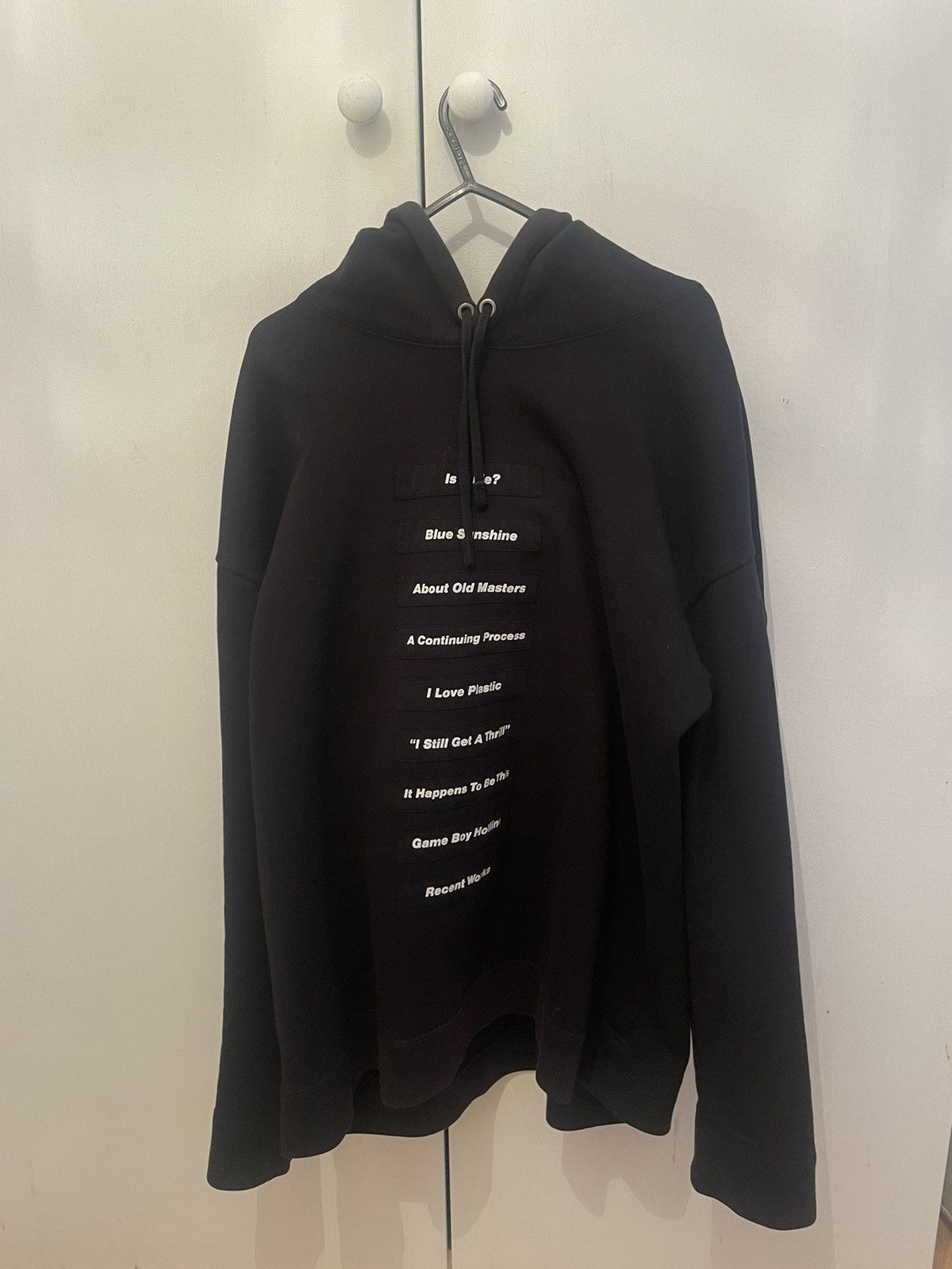 image of Raf Simons Joy Division Patches Hoodie Jersey Sweatshirt M in Black, Men's (Size Medium)