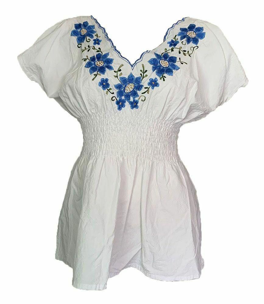 Designer Pre Owned White Hand Made Blouse M Size M / US 6-8 / IT 42-44 - 1 Thumbnail