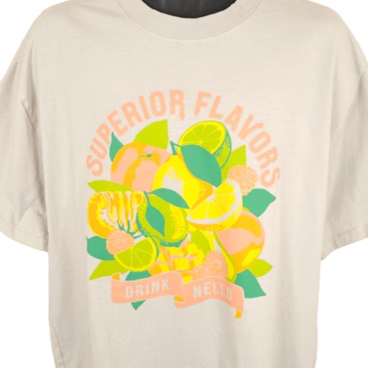 AS Colour Drink Nello T Shirt Mens Size Large Cream Lemon Lime Fruit Flavors OVERSIZED Fit Snack Tee Shirt Size US L / EU 52-54 / 3 - 2 Thumbnail