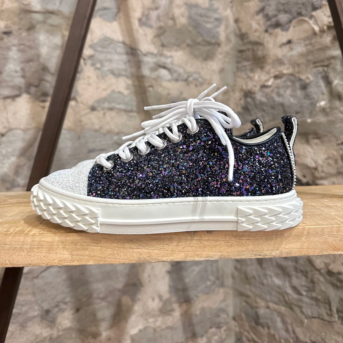 Giuseppe Zanotti Giuseppe Zanotti Purple Glitter Blabber Sneakers Size US 6 / IT 36 - 6 Thumbnail