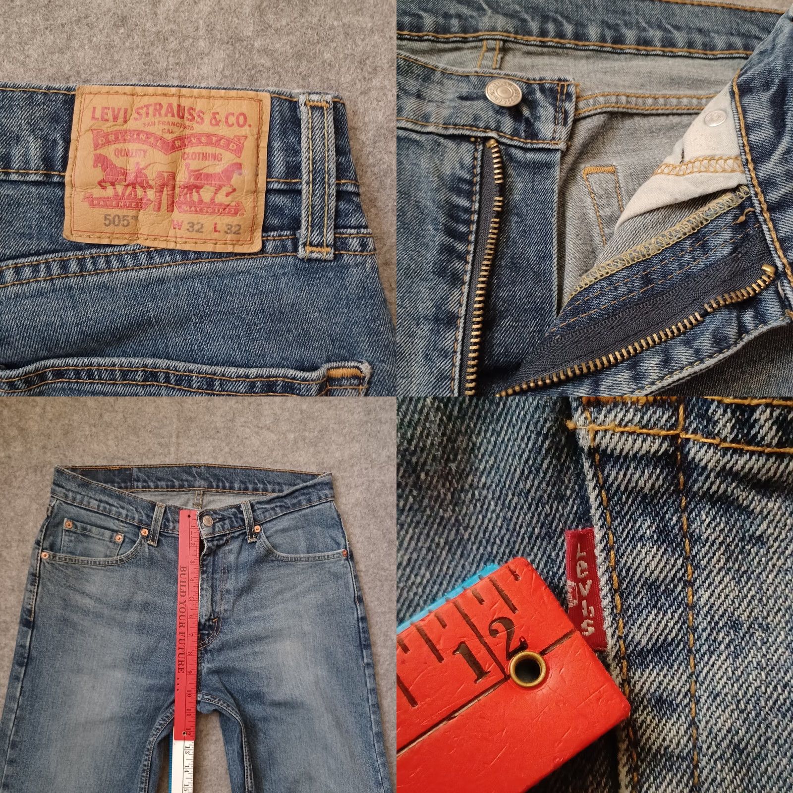 Levi's Levi's 505 Jeans Mens 32x32 Blue Distressed Regular Fit Straight Leg Jeans 32x32 Levi's 505 Mens Blue Distressed Regular Fit Straight Leg Size US 32 / EU 48 - 8 Thumbnail