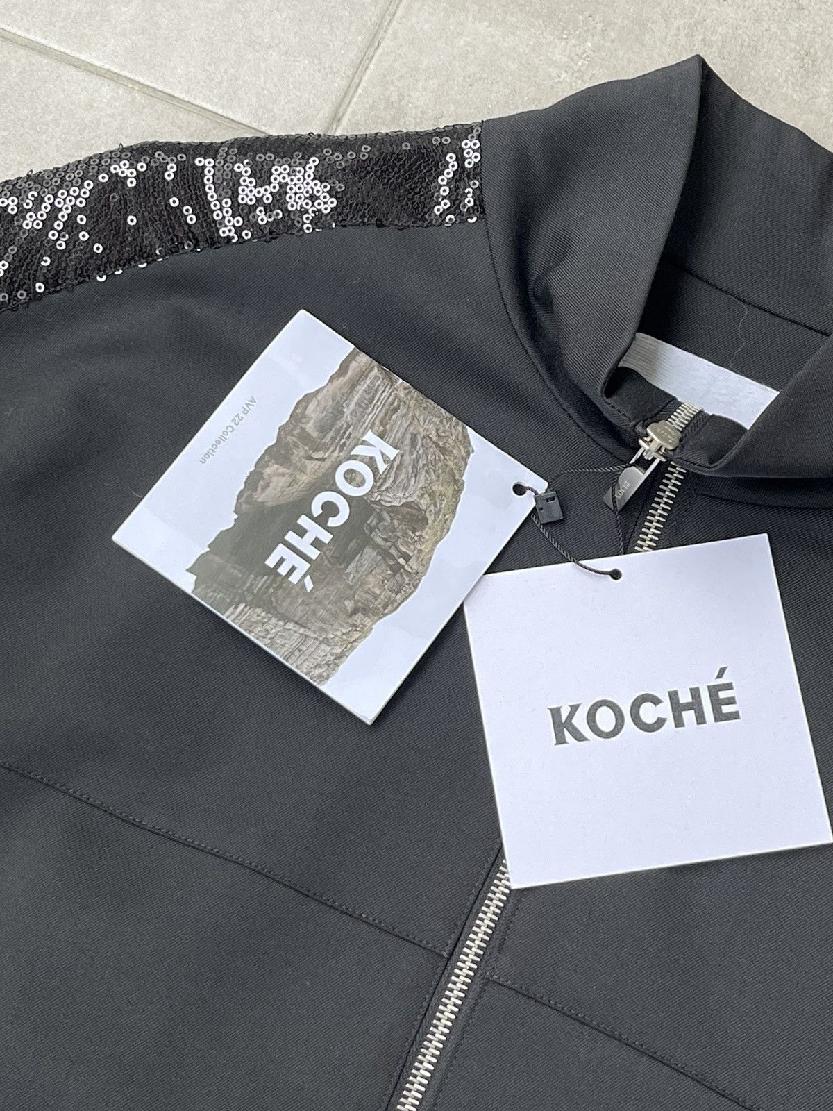 Other !DS! SS22 Koche Sequin Embroidered Logo Black Bomber Jacket Size US L / EU 52-54 / 3 - 24 Thumbnail