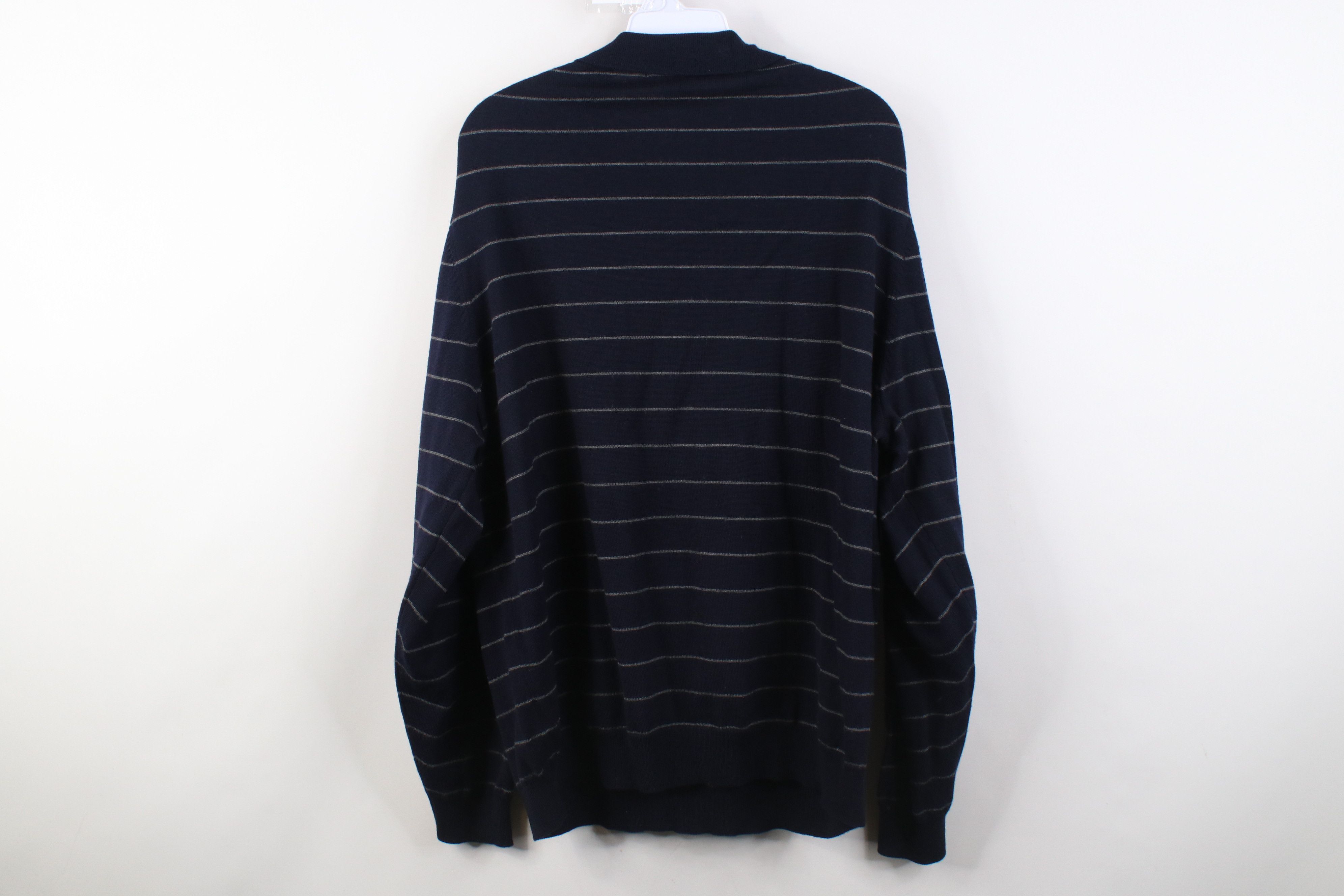 Eddie Bauer Vintage 90s Eddie Bauer Knit Striped Collared Sweater Blue Size US XL / EU 56 / 4 - 9 Thumbnail
