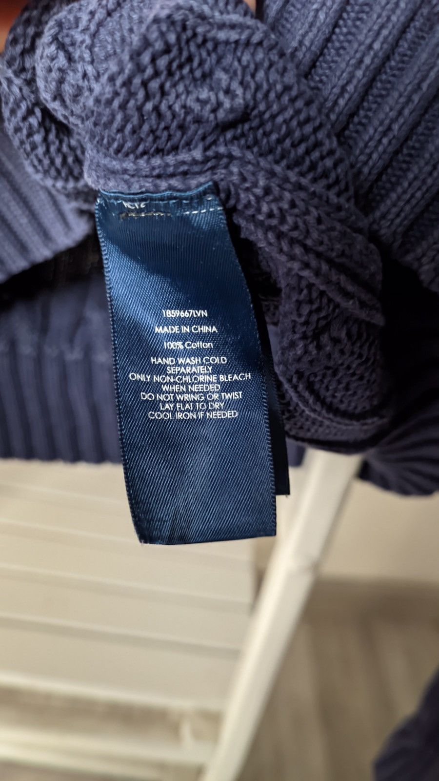 Japanese Brand × Polo Ralph Lauren × Vintage Polo Ralph Lauren navy blue vintage V-Neck Cable Knit jumper Size XL / US 12-14 / IT 48-50 - 4 Thumbnail