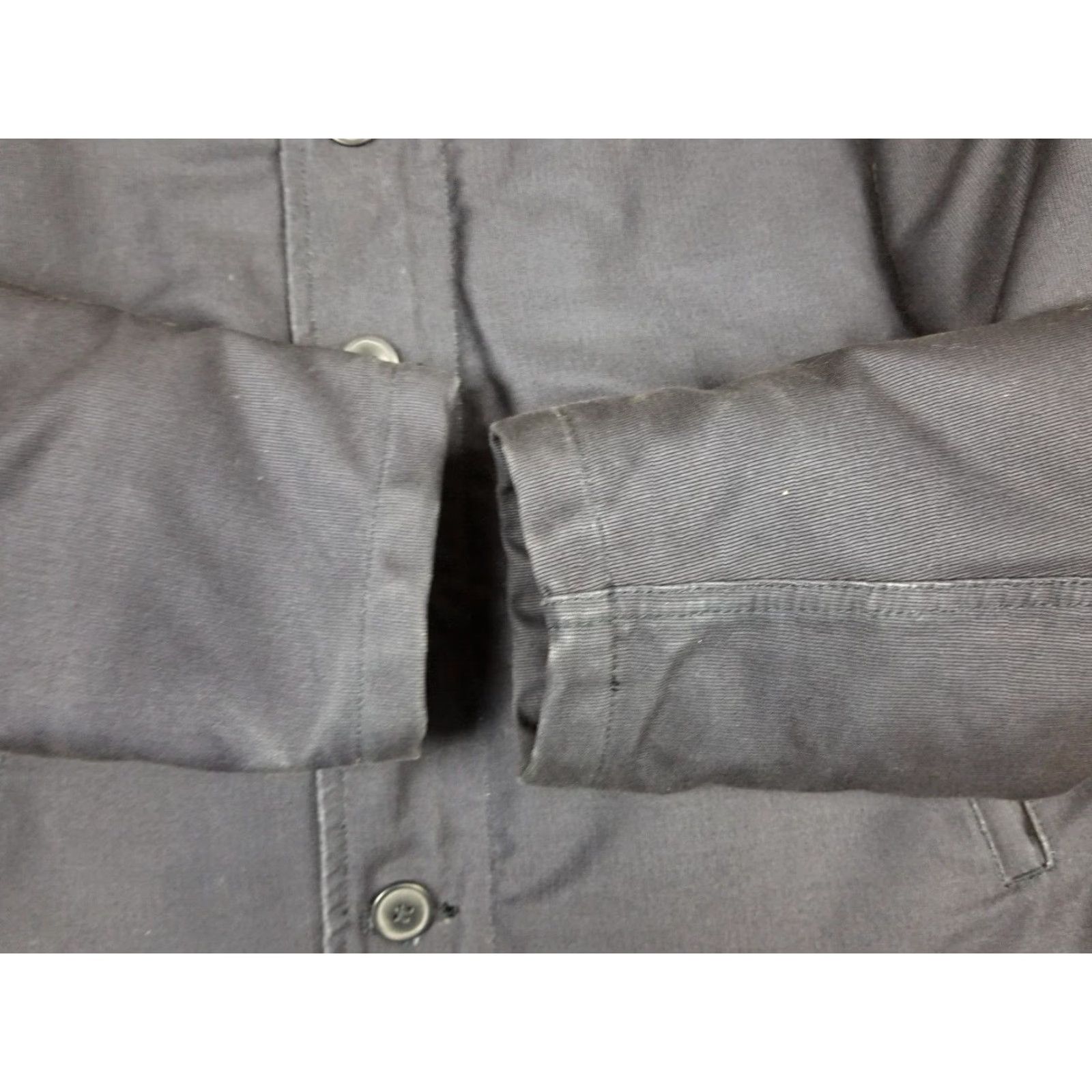 Vintage VINTAGE Unbranded SHIRT JACKET NAVY 40 Mens WWII N-1 Deck Jacket Lined Cotton Cross Shoulder 26in 25in 18in 20in 26in Size US XXS / EU 40 - 4 Thumbnail