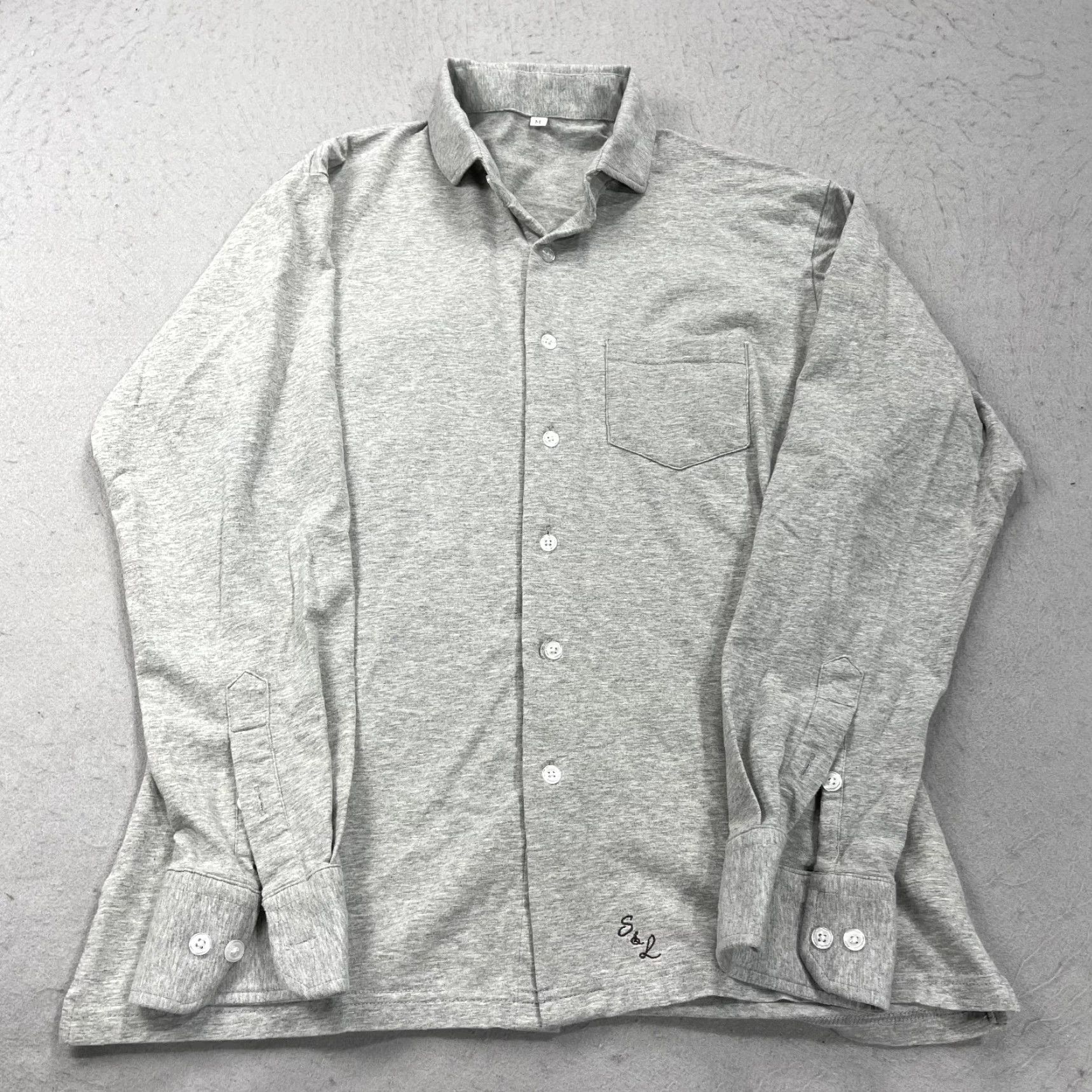 Vintage State and Liberty Shirt Mens M Gray Solid Stretch Casual Office Preppy Size US M / EU 48-50 / 2 - 2 Thumbnail