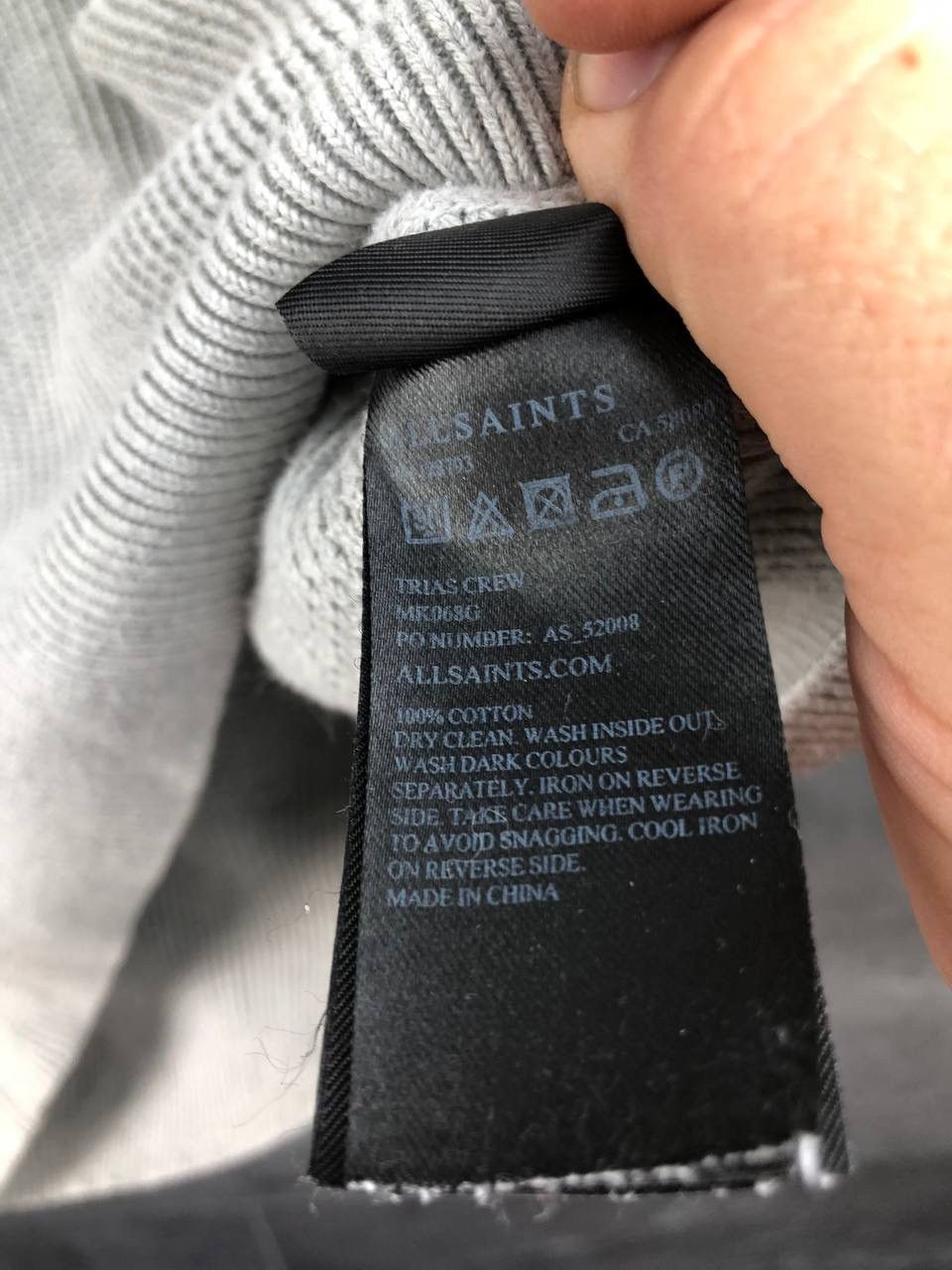 Allsaints Mens Allsaints Trias Crew Logo Embroidered Jumper Sweater Size US M / EU 48-50 / 2 - 5 Thumbnail