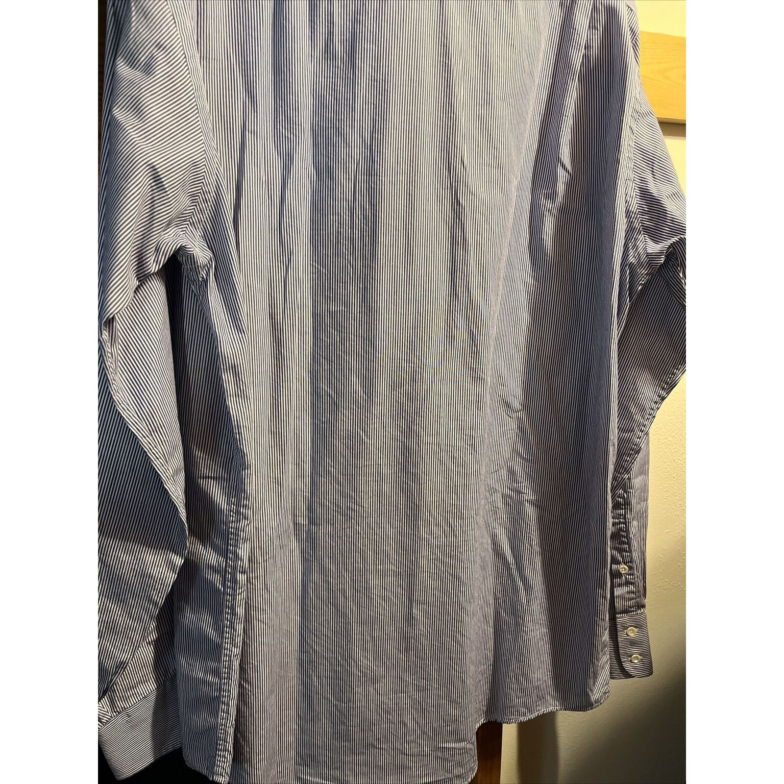 Burberry Burberrys Men’s 16 36 Blue White Striped Button Cotton Shirt Size US XL / EU 56 / 4 - 10 Thumbnail