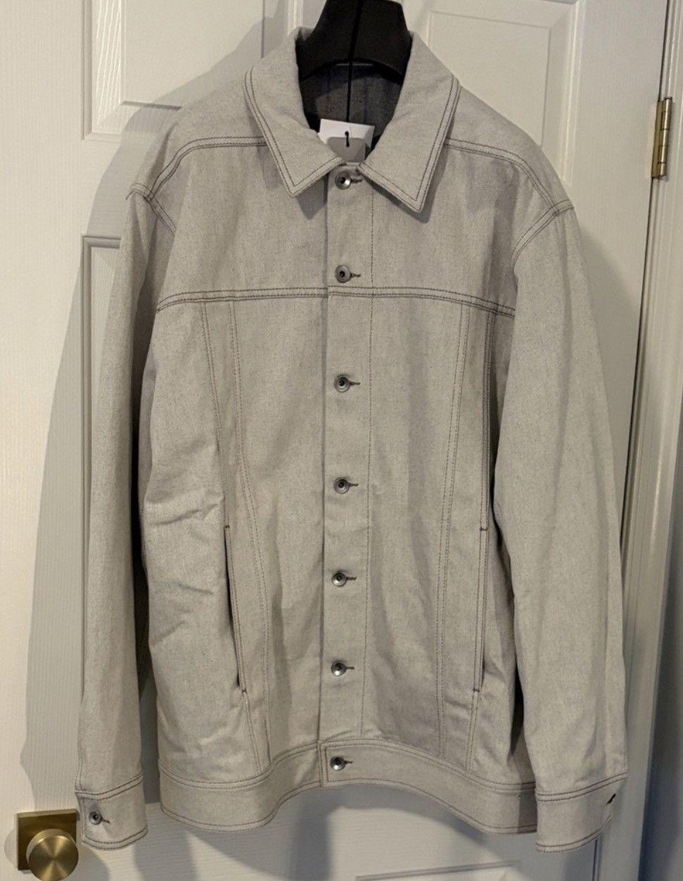Rick Owens Drkshdw Rick Owens DRKSHDW Jumbo Worker Milk Melange Denim Jacket Size US XL / EU 56 / 4 - 1 Thumbnail