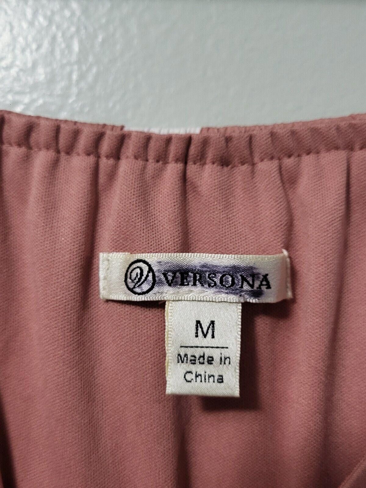 Designer Versona Jumper Medium Pink Polka Dot Pants Belt Romper Size 32" / US 10 / IT 46 - 4 Thumbnail