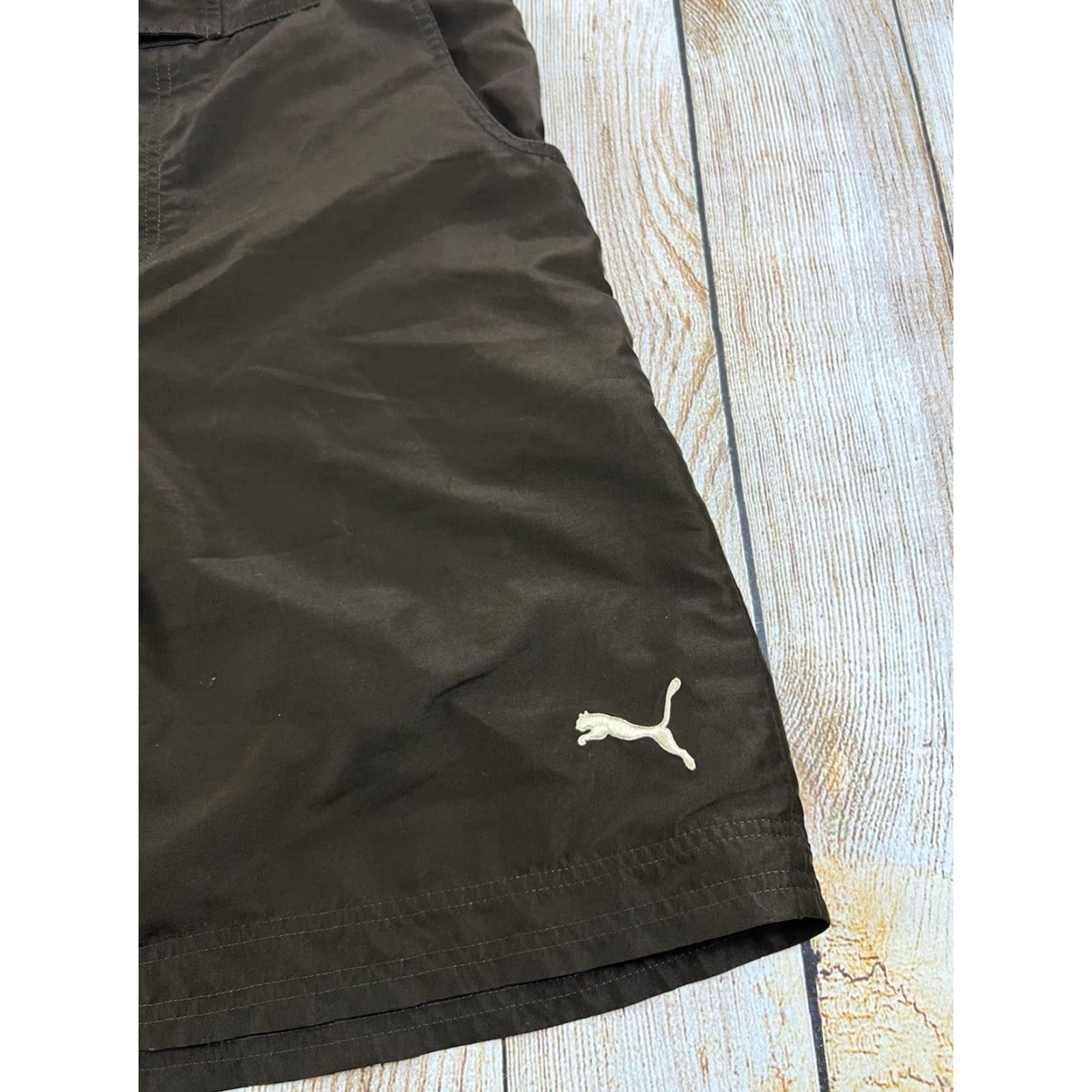 Puma PUMA Mens Board Shorts XL Brown Swim Trunk Y2K Beach Logo Bottoms Size US 36 / EU 52 - 4 Thumbnail