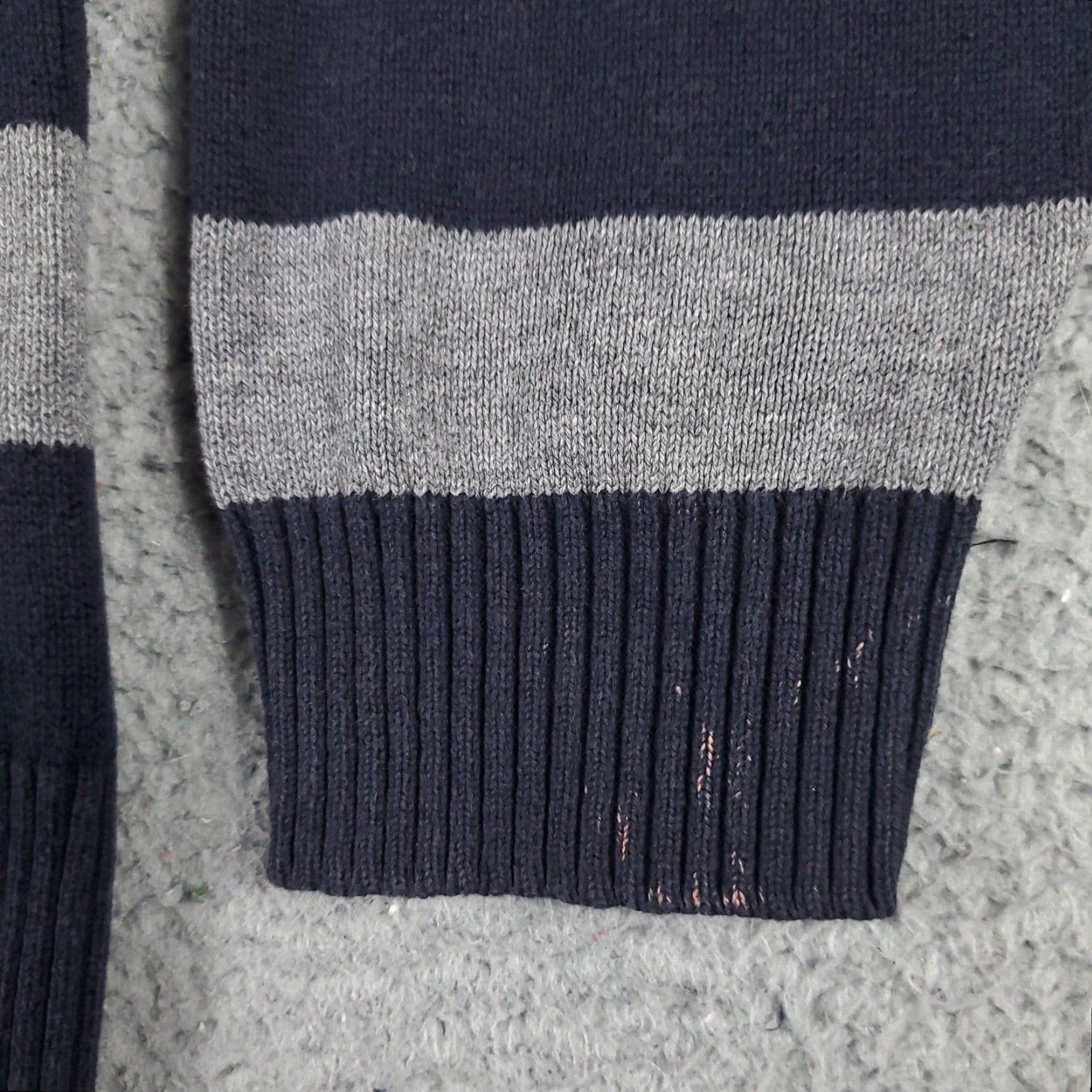 Nautica Nautica Sweater Mens XL Gray Striped 1/4 Zip Pullover Size US XL / EU 56 / 4 - 5 Thumbnail