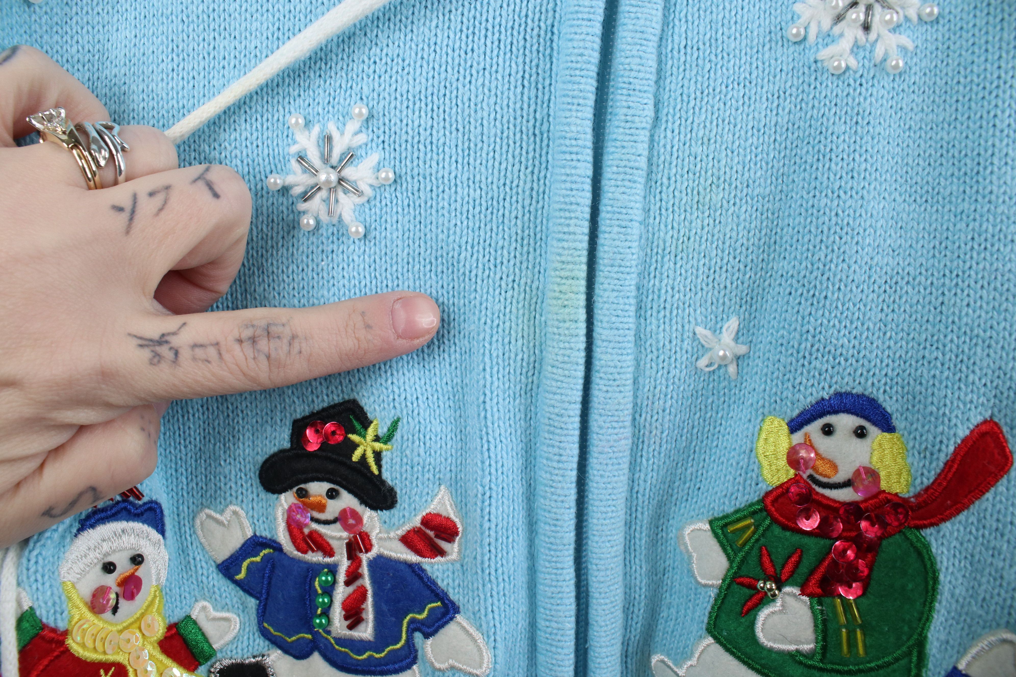 Vintage Vintage 90s Streetwear Christmas Snowman Snowflake Sweater Size XL / US 12-14 / IT 48-50 - 4 Thumbnail