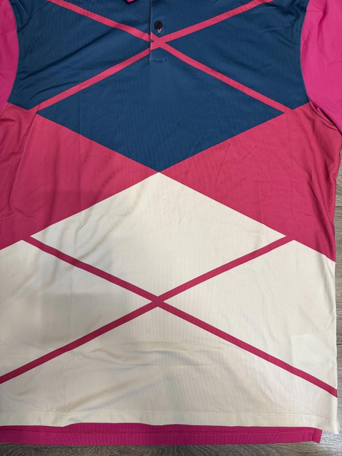 Nike Nike Golf Polo Shirt Mens Medium Pink Black Tour Performance Size US M / EU 48-50 / 2 - 2 Thumbnail