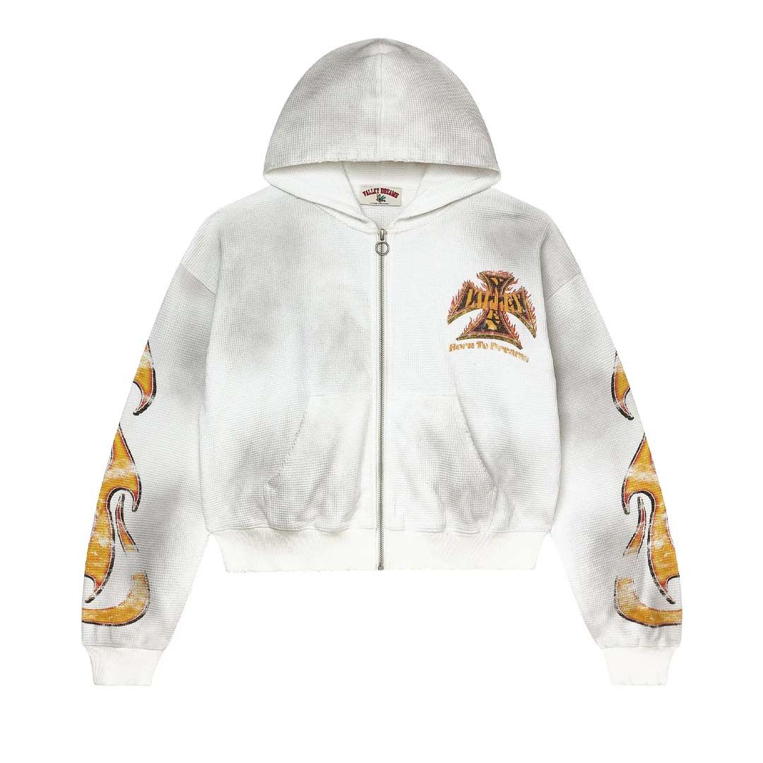 Vale Forever Reborn Waffle Zip Up Hoodie 'White' Size US L / EU 52-54 / 3 - 1 Thumbnail