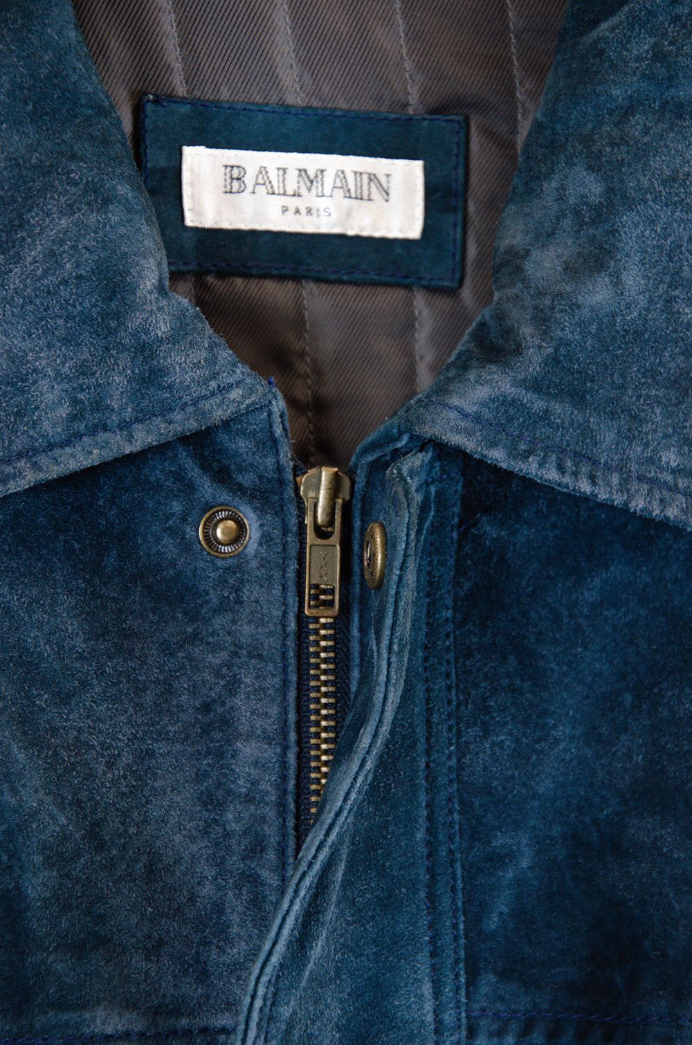 Balmain Balmain Paris Indigo Suede Leather Coat Size M Size US M / EU 48-50 / 2 - 6 Thumbnail