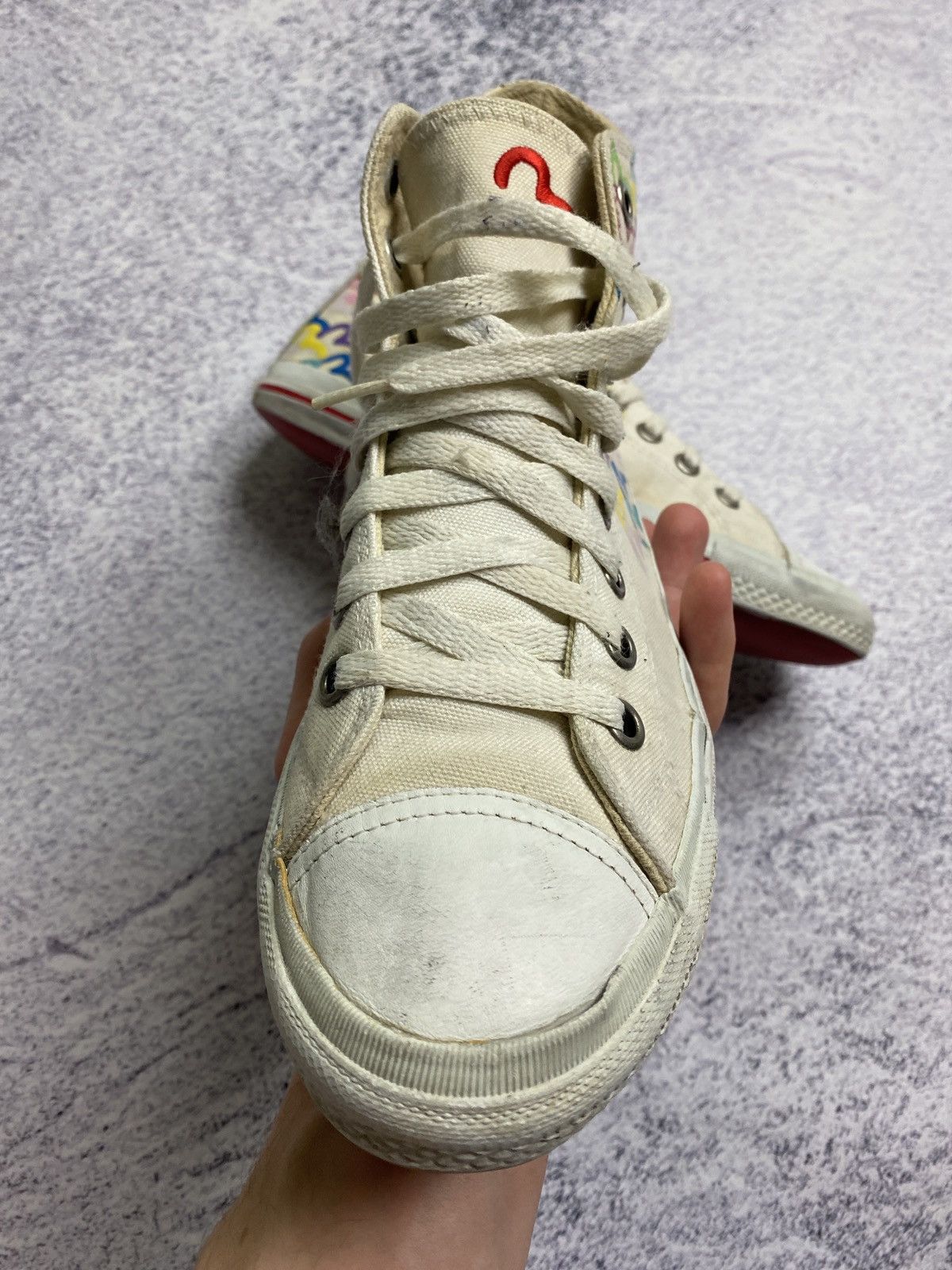 Evisu × Vintage Vintage Evisu Rainbow Repeat Logo Shoes High Top Sneakers Size US 9 / EU 42 - 17 Thumbnail