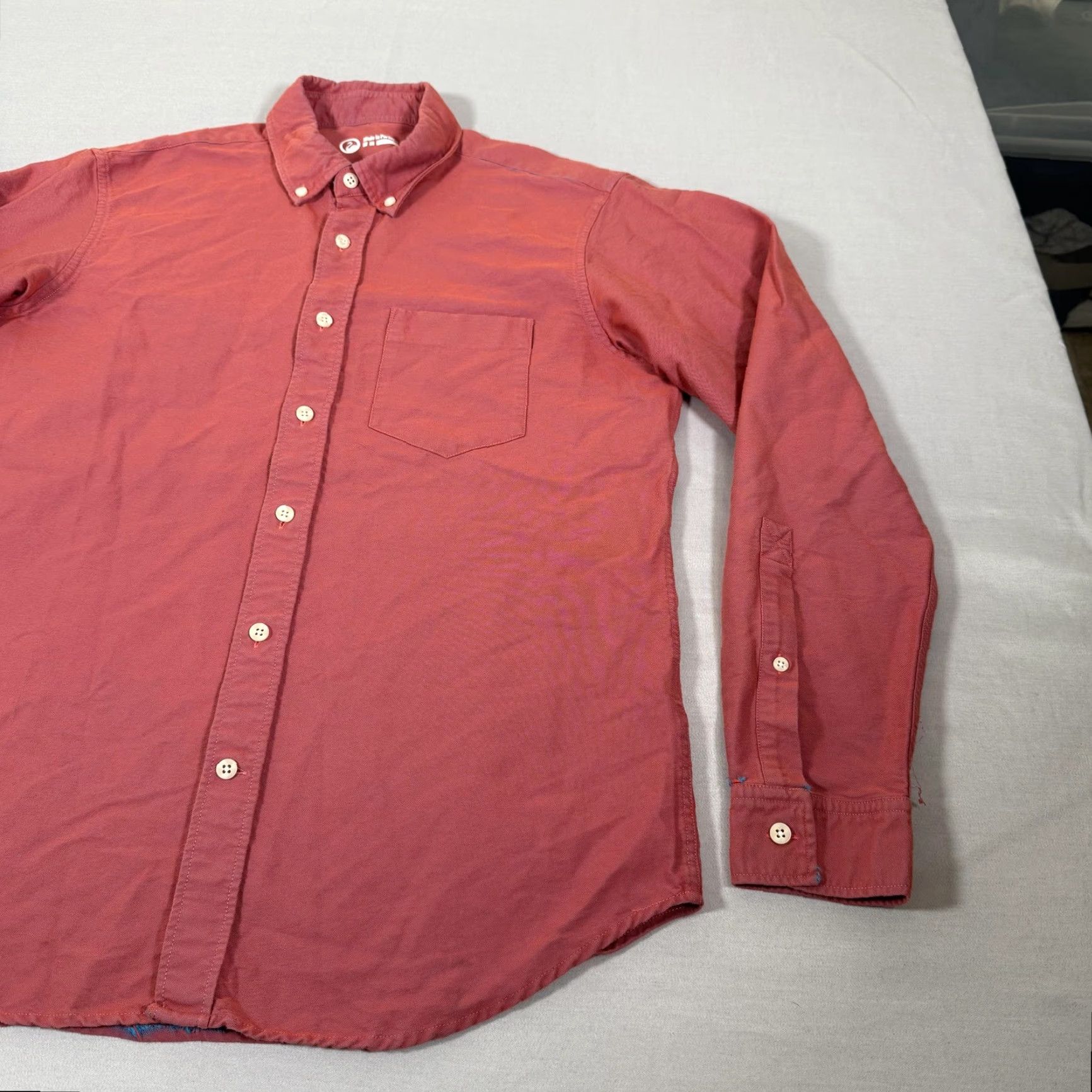 Outlier Outlier Shirt Mens M Red Chambray Long Sleeve Button-Up Slim Casual Shirt Size US M / EU 48-50 / 2 - 5 Thumbnail