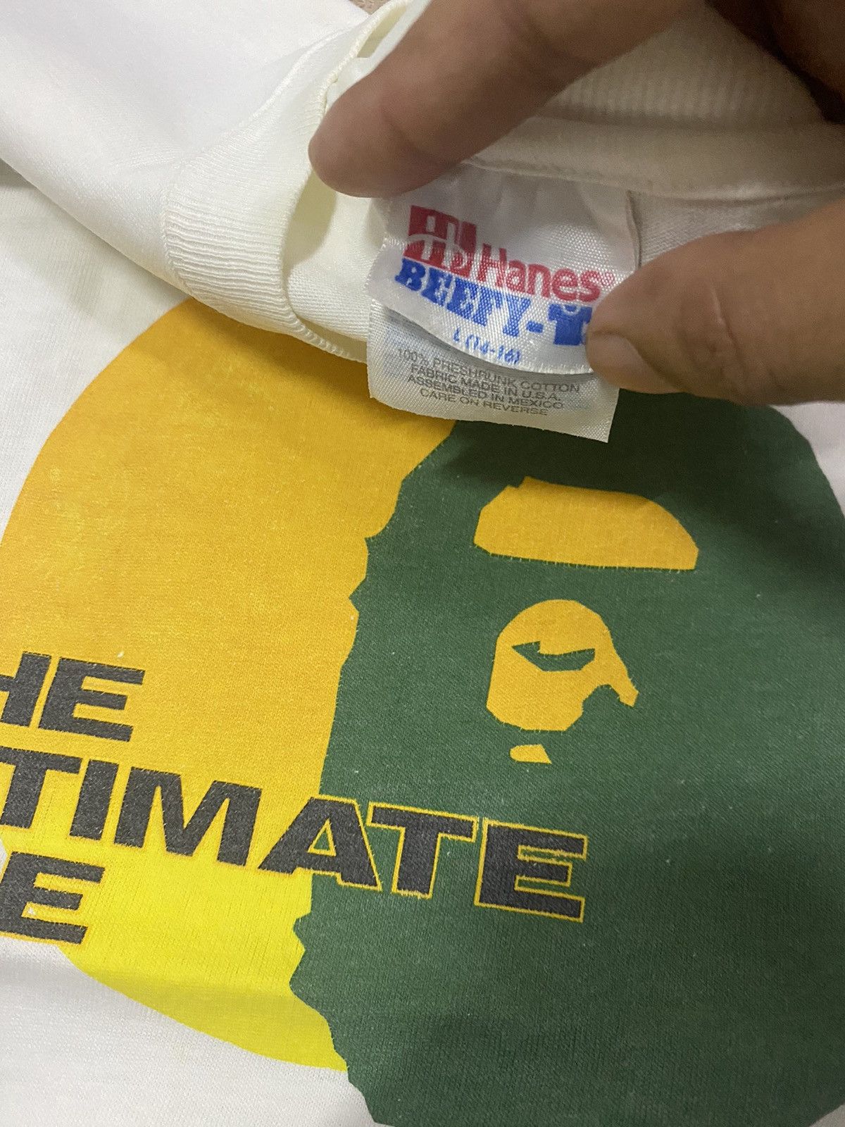 Bape 🔥OG🔥Rare 90s Vintage bape x stash the ultimate ape hanes tag Size US S / EU 44-46 / 1 - 9 Thumbnail