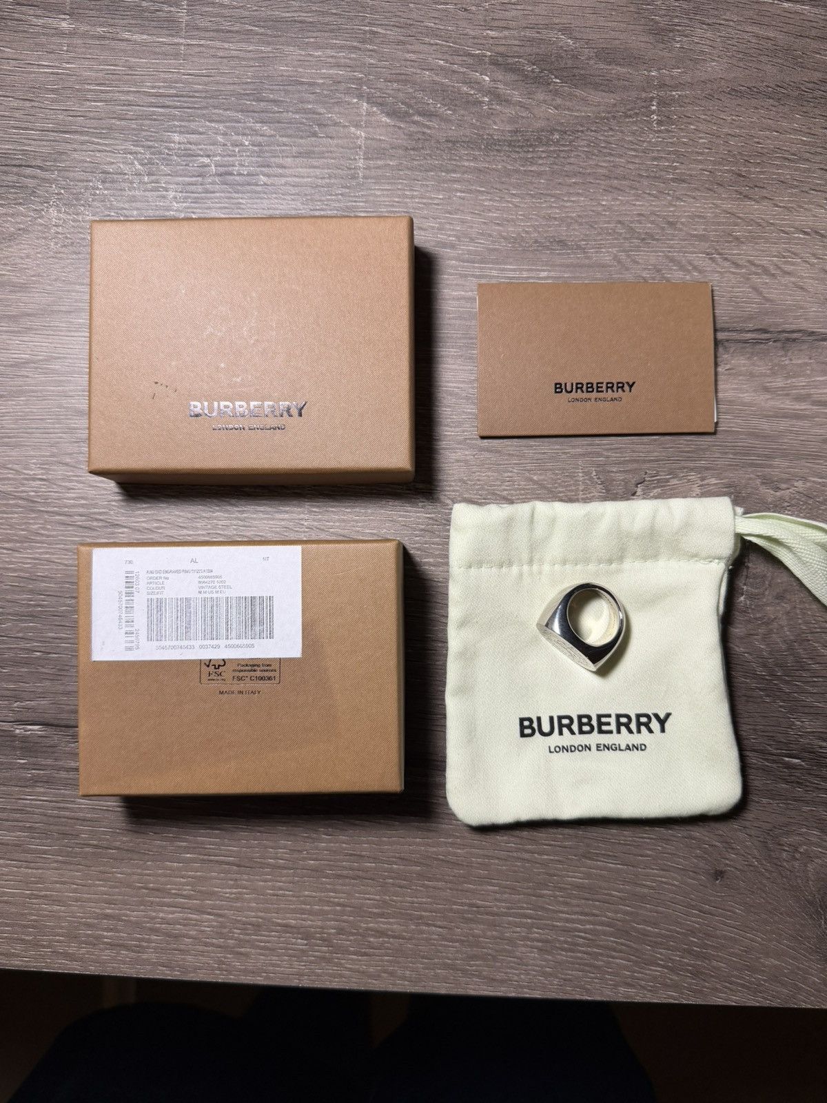 Burberry Burberry - Logo-Engraved Palladium-Plated Signet Ring Silver Size ONE SIZE - 15 Thumbnail