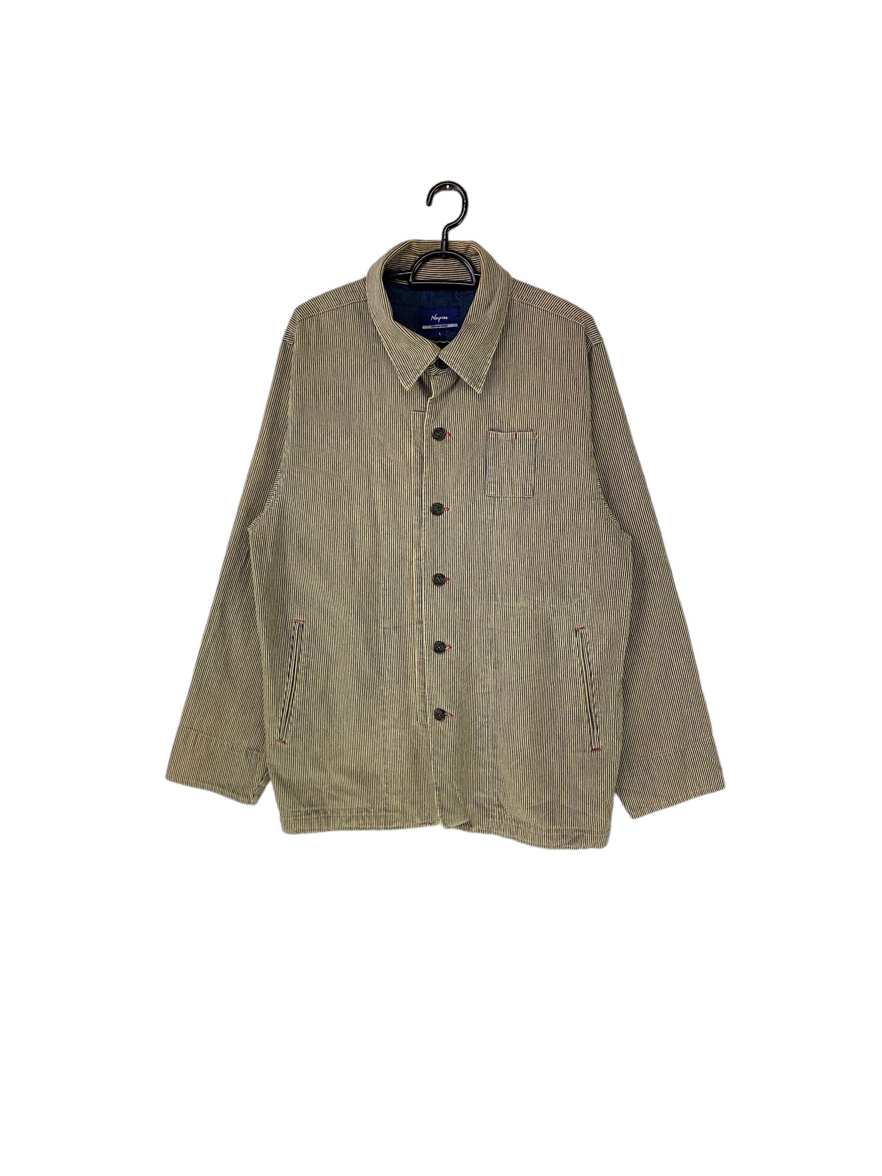 Designer × Japanese Brand 2000s Nayries hickory stripe work jacket Size US L / EU 52-54 / 3 - 1 Thumbnail