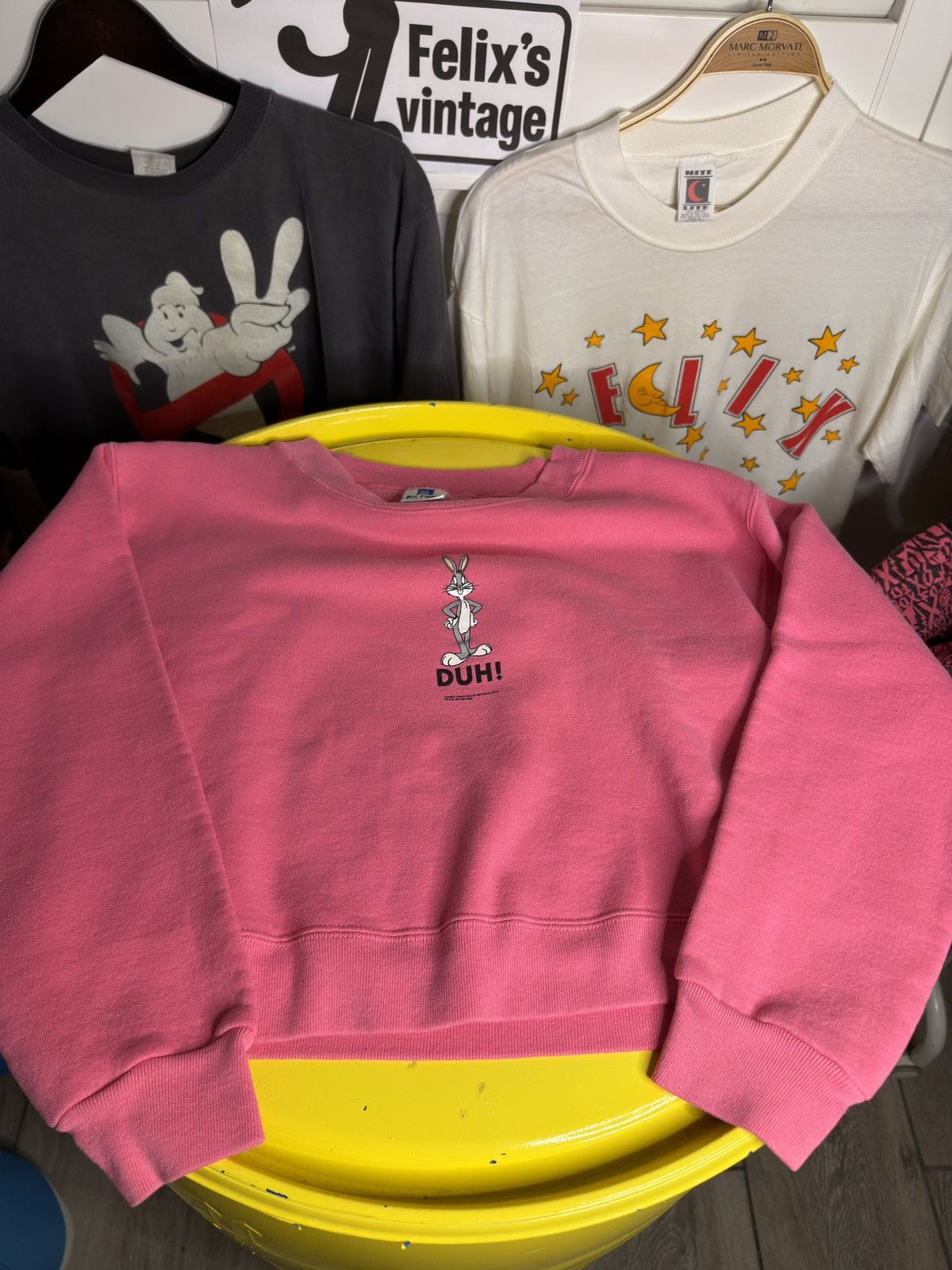 Vintage 1996 bugs bunny looney toons cropped crewneck Size S / US 4 / IT 40 - 4 Thumbnail