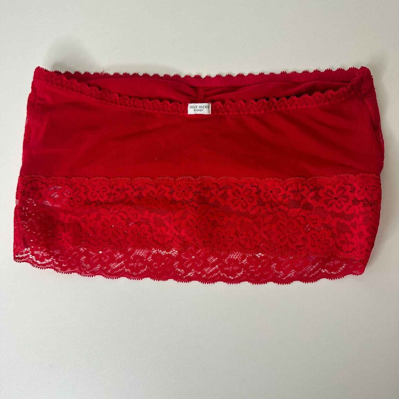 Other Gilly Hicks Bright Red Lace Design Relaxed Bandeau Top Large Size L / US 10 / IT 46 - 4 Thumbnail
