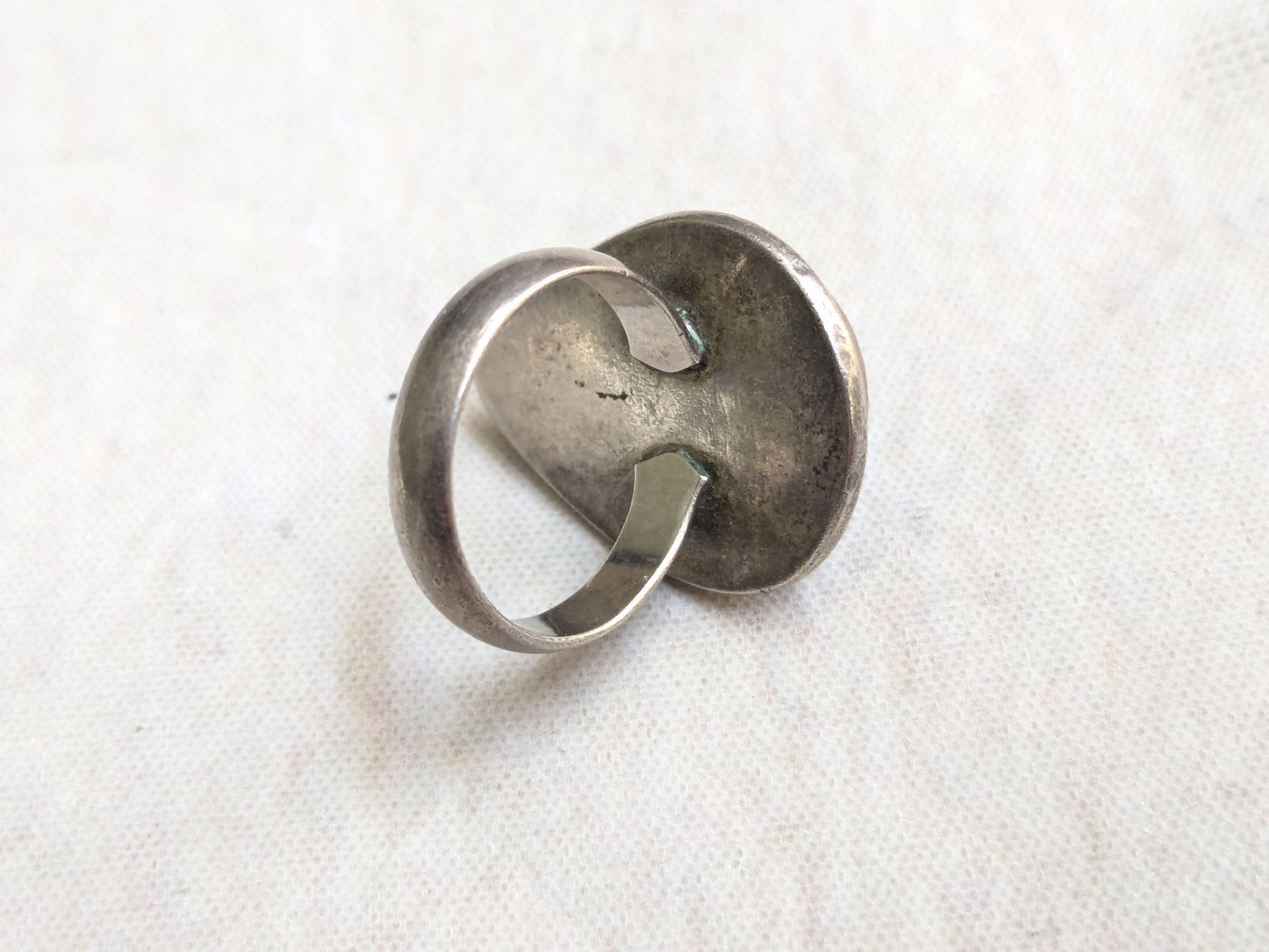 Jewelry × Vintage Sterling Silver Ring Blue Moonstone Pear Teardrop 7.75 Size ONE SIZE - 5 Thumbnail