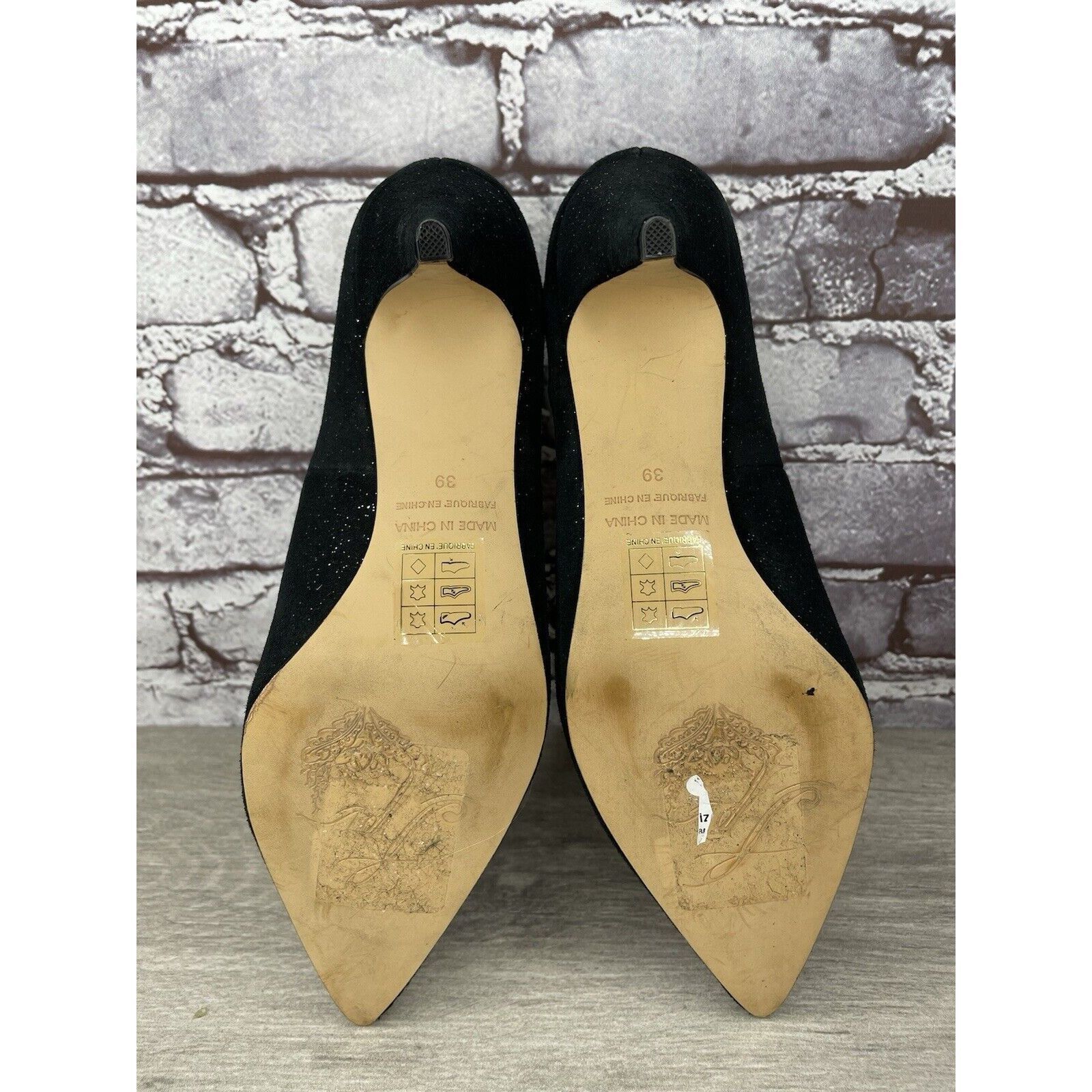 Free People Free People Black Suede Glitter Slip On Pointed Toe Heels Wo Size US 8.5 / IT 38.5 - 8 Thumbnail