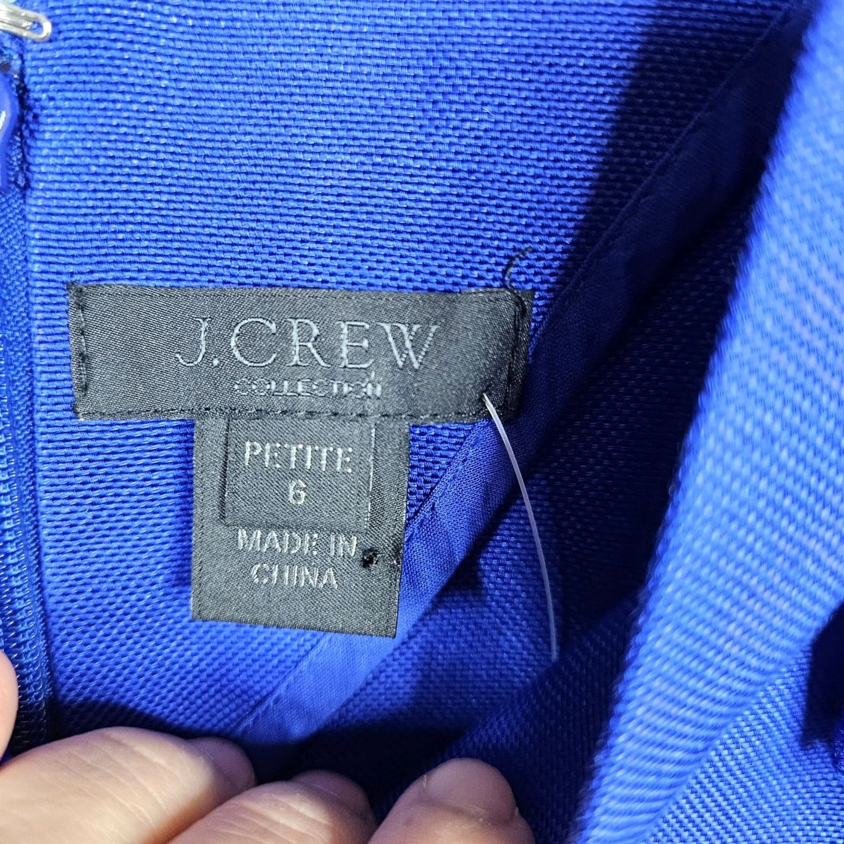 J.Crew J.CREW Collection Women's Blue Ruffle Shoulder V-neck Petite Dress Size 6 NEW Size M / US 6-8 / IT 42-44 - 7 Thumbnail