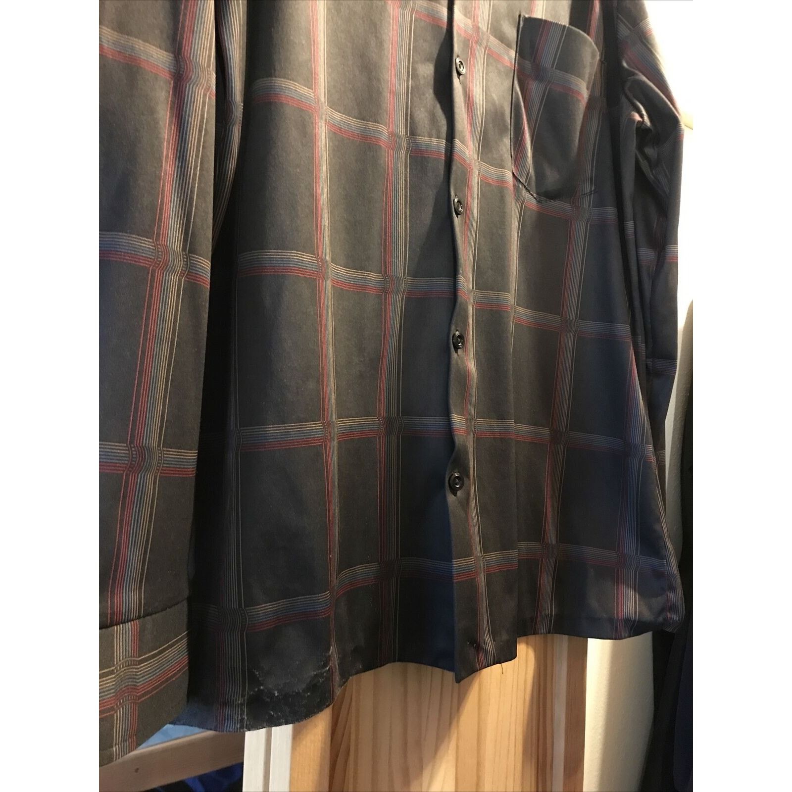 Other Marina of California VTG Mens L Brown Striped LS Poly Shirt Size US L / EU 52-54 / 3 - 9 Thumbnail
