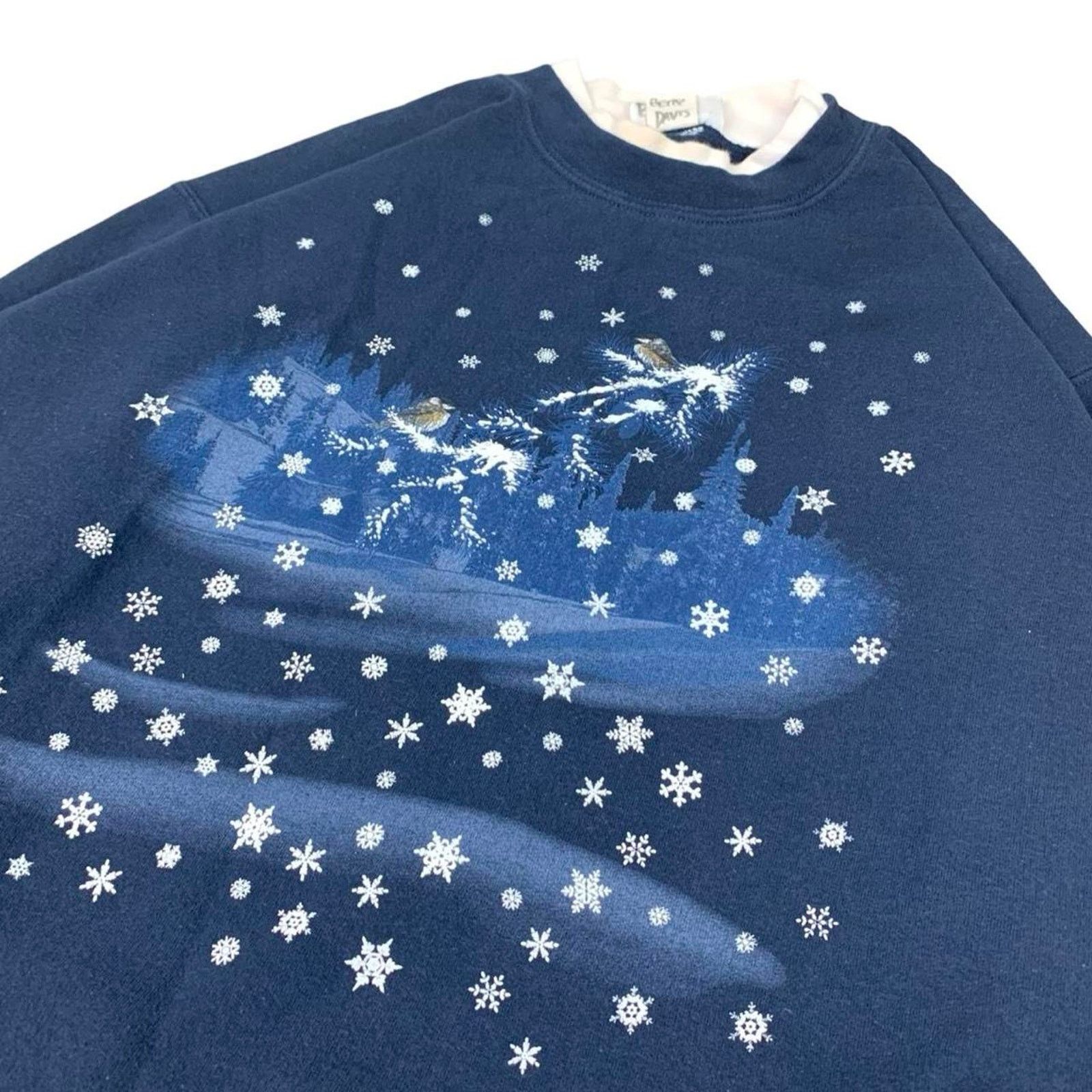 Vintage Vintage 90s Nature Winter Scene Crewneck Sweatshirt Size L / US 10 / IT 46 - 2 Thumbnail