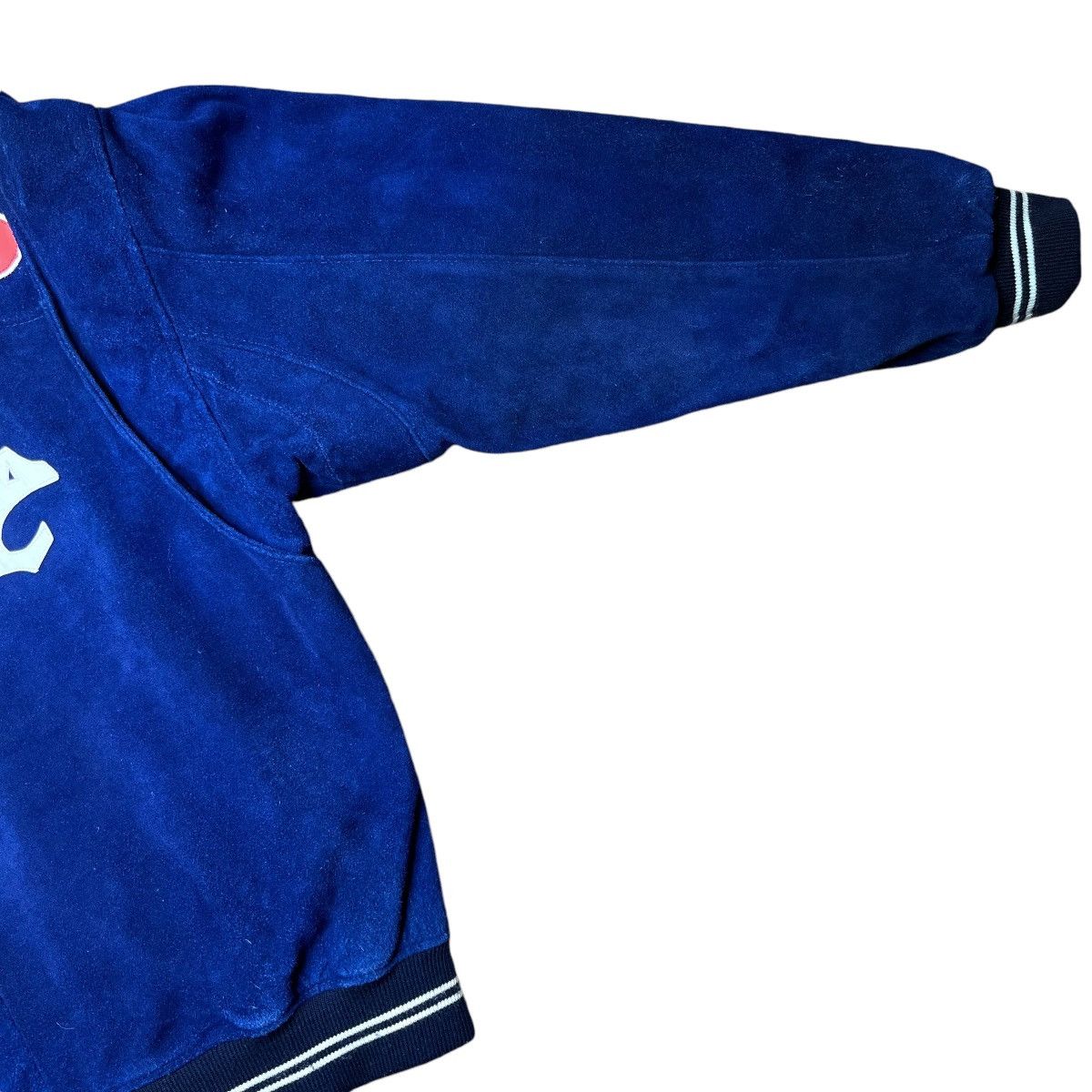 NFL × Vintage Vintage 1990s NFL Denver Broncos Blue Suede Zip Up Jacket Size US XL / EU 56 / 4 - 10 Thumbnail