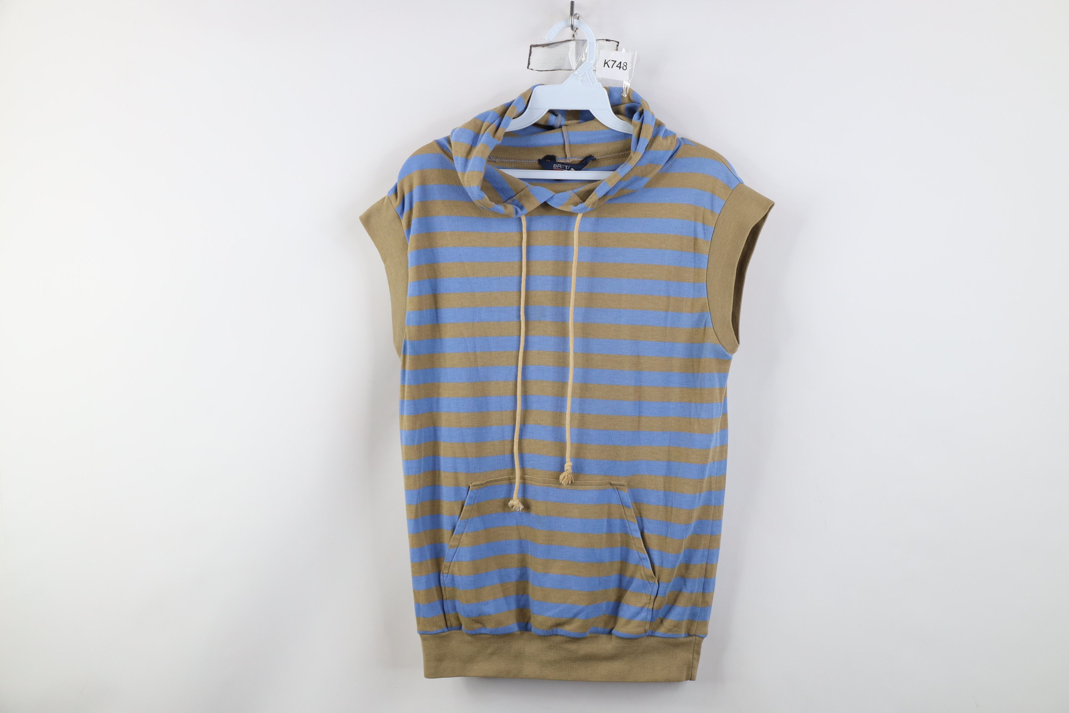 Vintage Vintage 70s 80s Streetwear Knit Sleeveless Hoodie T-Shirt Size M / US 6-8 / IT 42-44 - 1 Thumbnail