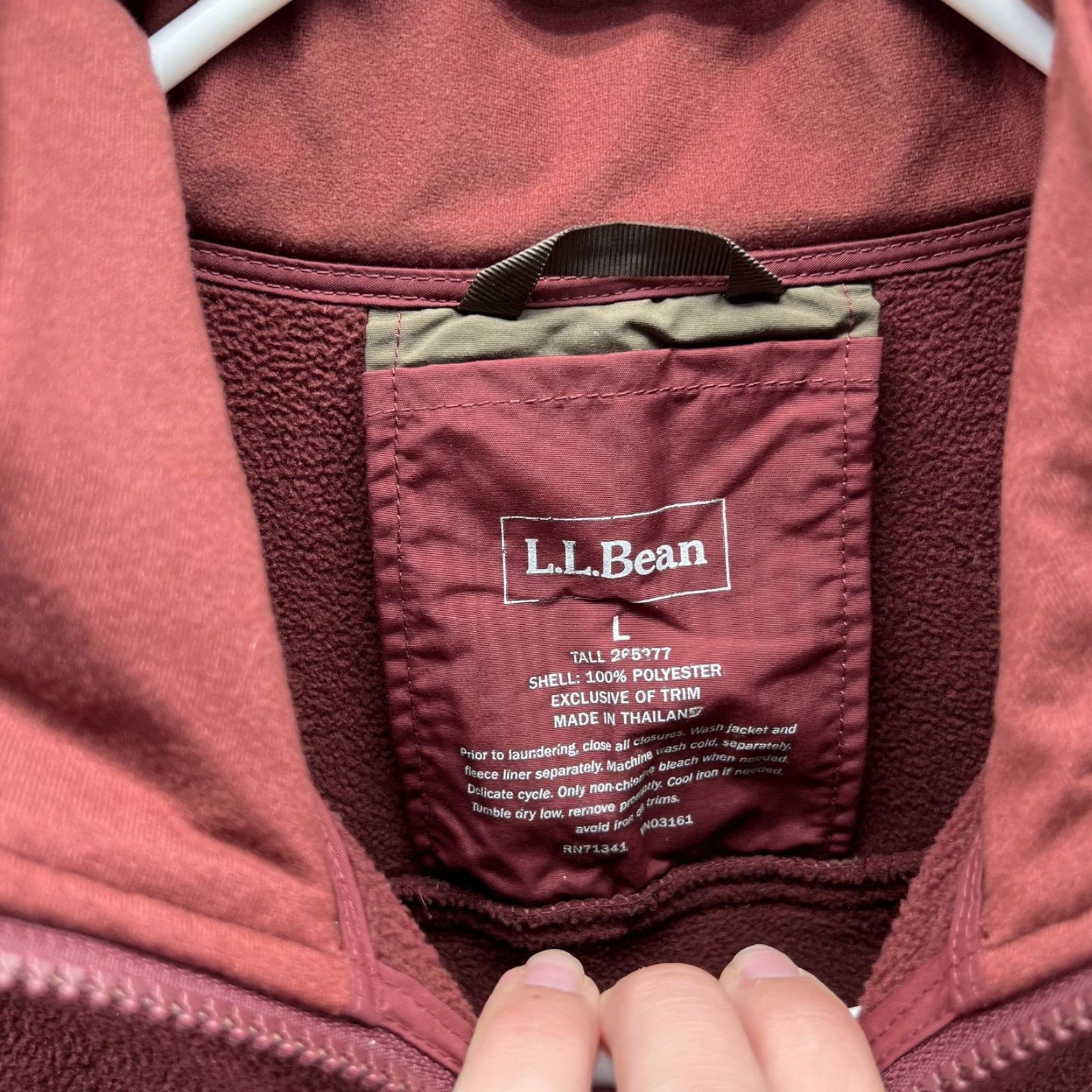 Vintage L.L.Bean Fleece Jacket Mens L Red Full Zip Stand Collar Outdoor Warm Hiking Size US L / EU 52-54 / 3 - 2 Thumbnail