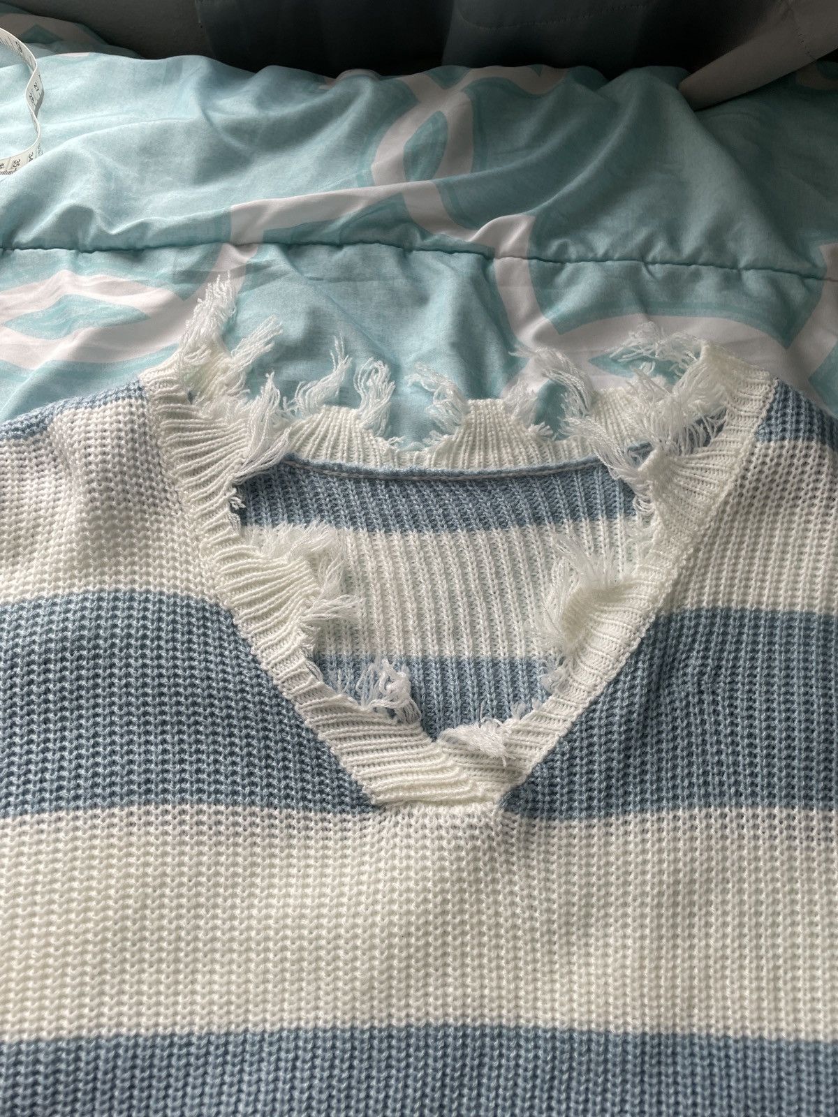 Other Cropped Frayed Knit Sweater Size M / US 6-8 / IT 42-44 - 2 Thumbnail