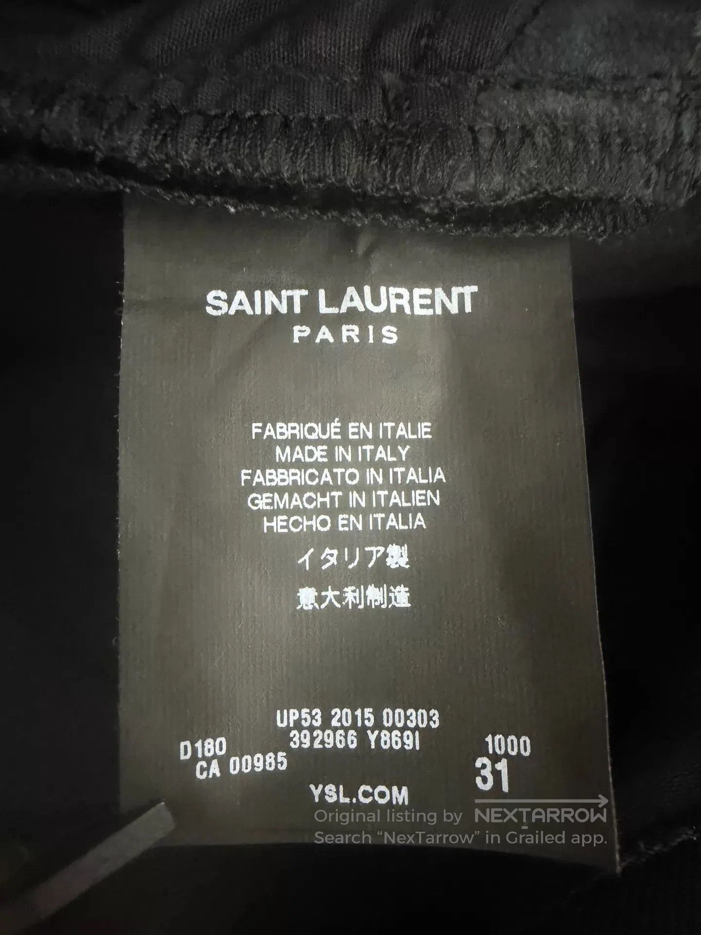 Saint Laurent Paris Black Denim Pants with Leather Panels and Zippers. Size US 32 / EU 48 - 6 Thumbnail