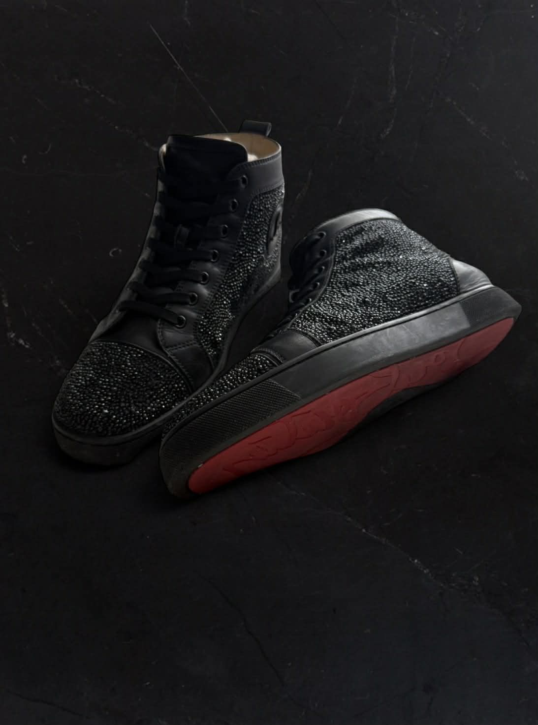 Christian Louboutin Red Bottoms by Christian Louboutin Black Crystal Spikes/Stud Size US 9 / EU 42 - 1 Thumbnail
