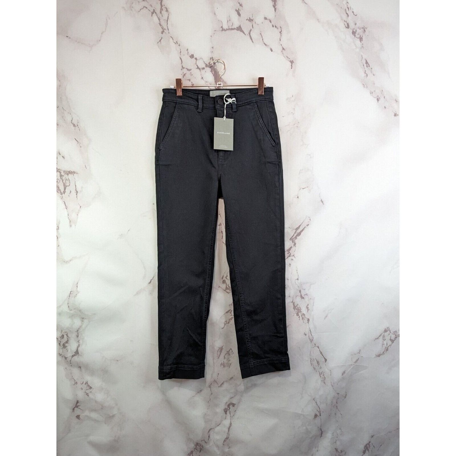 Everlane Everlane Pant Women 2 Slim Leg Crop Black High Rise Ankle Size 26" / US 2 / IT 38 - 2 Thumbnail
