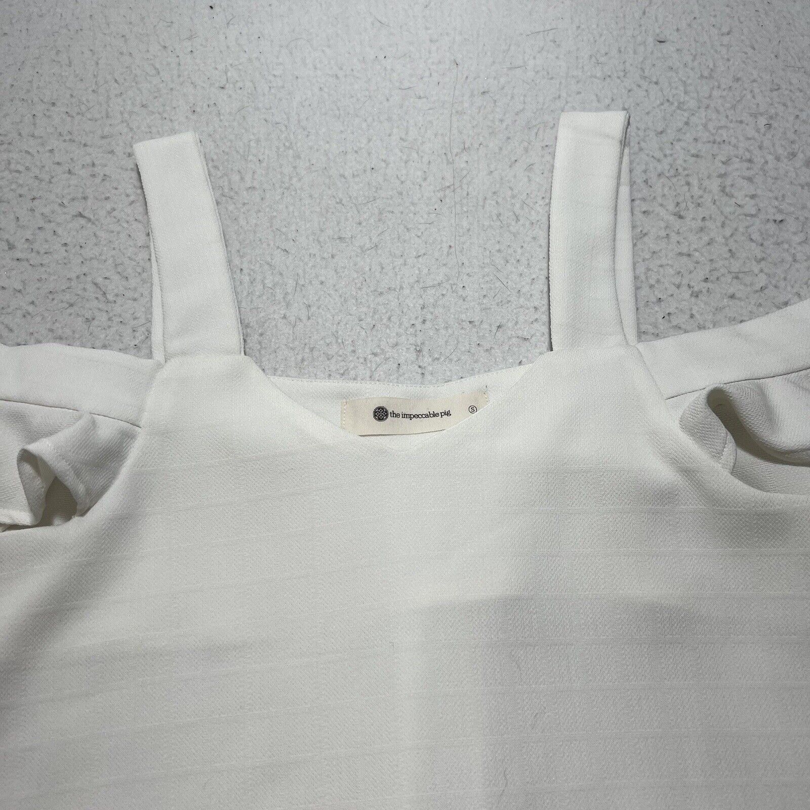 Other Impeccable Pig Small Off The Shoulder Lightweight White Top Size S / US 4 / IT 40 - 2 Thumbnail